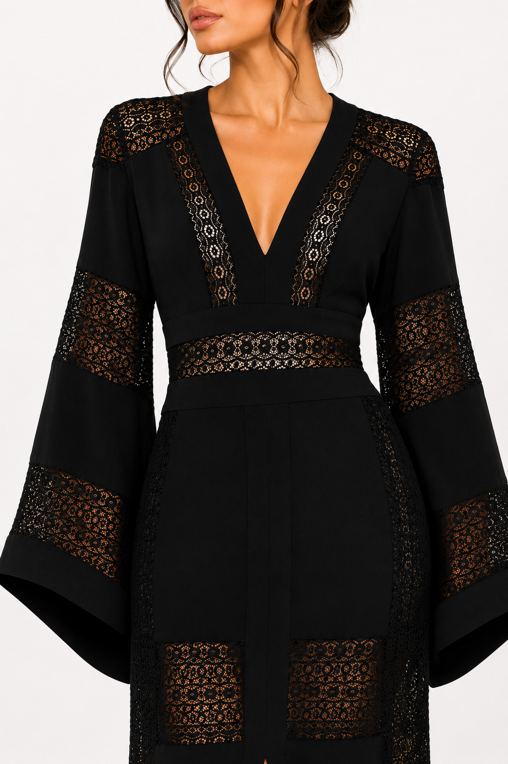 Crepe Long Dress With Slit