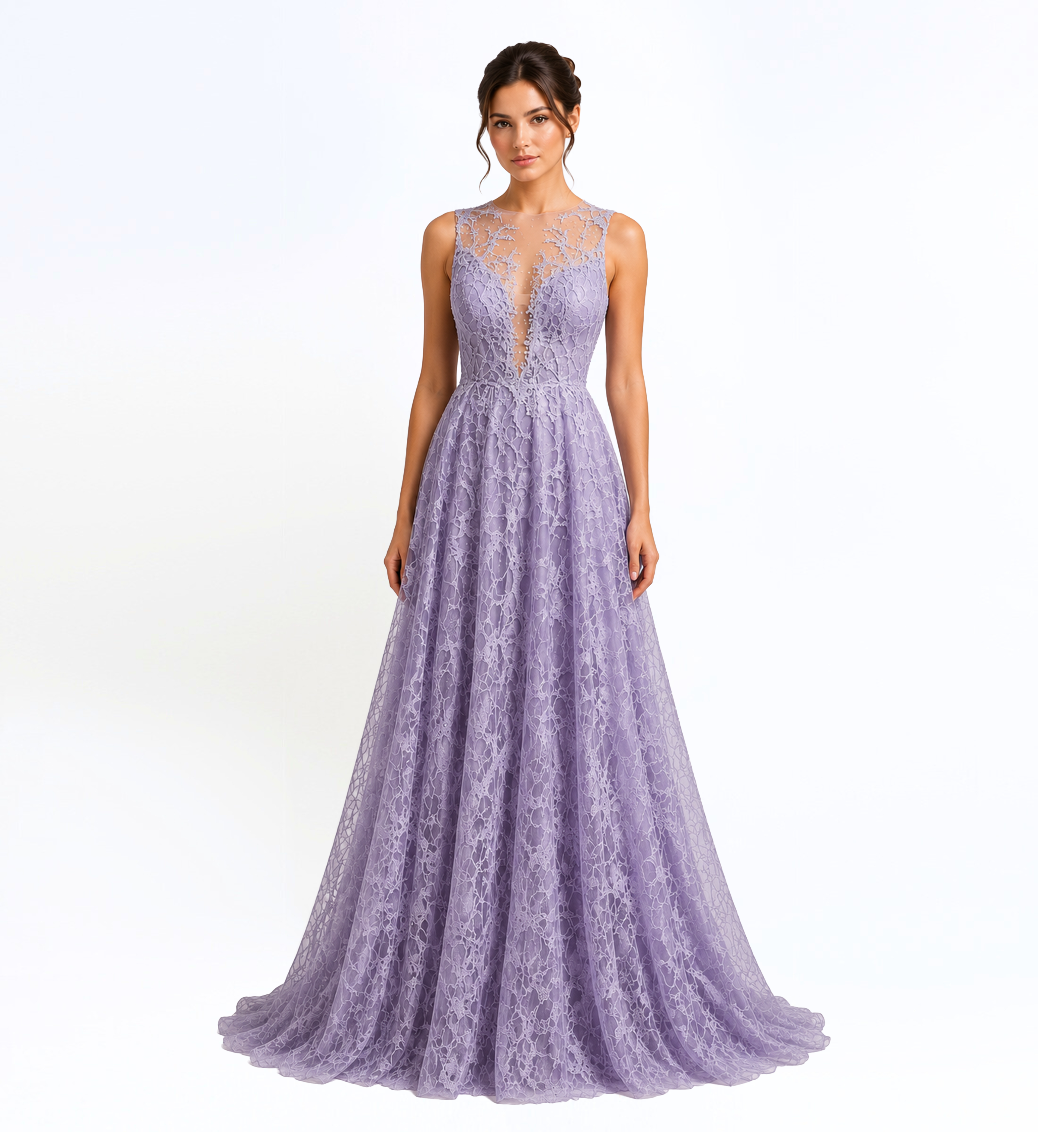 Thread Embroidered Long Dress
