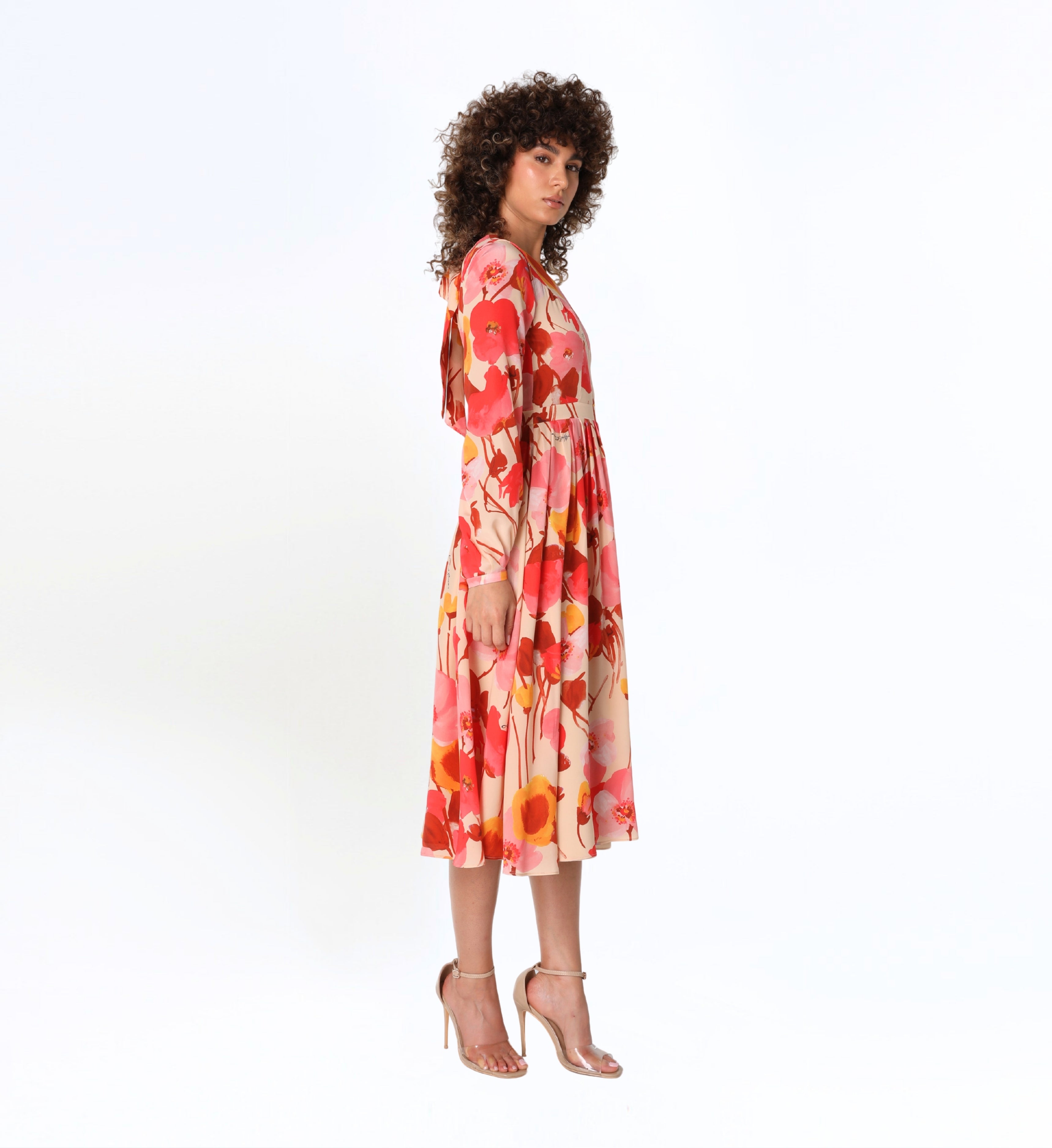 Long Sleeve Floral Midi Dress