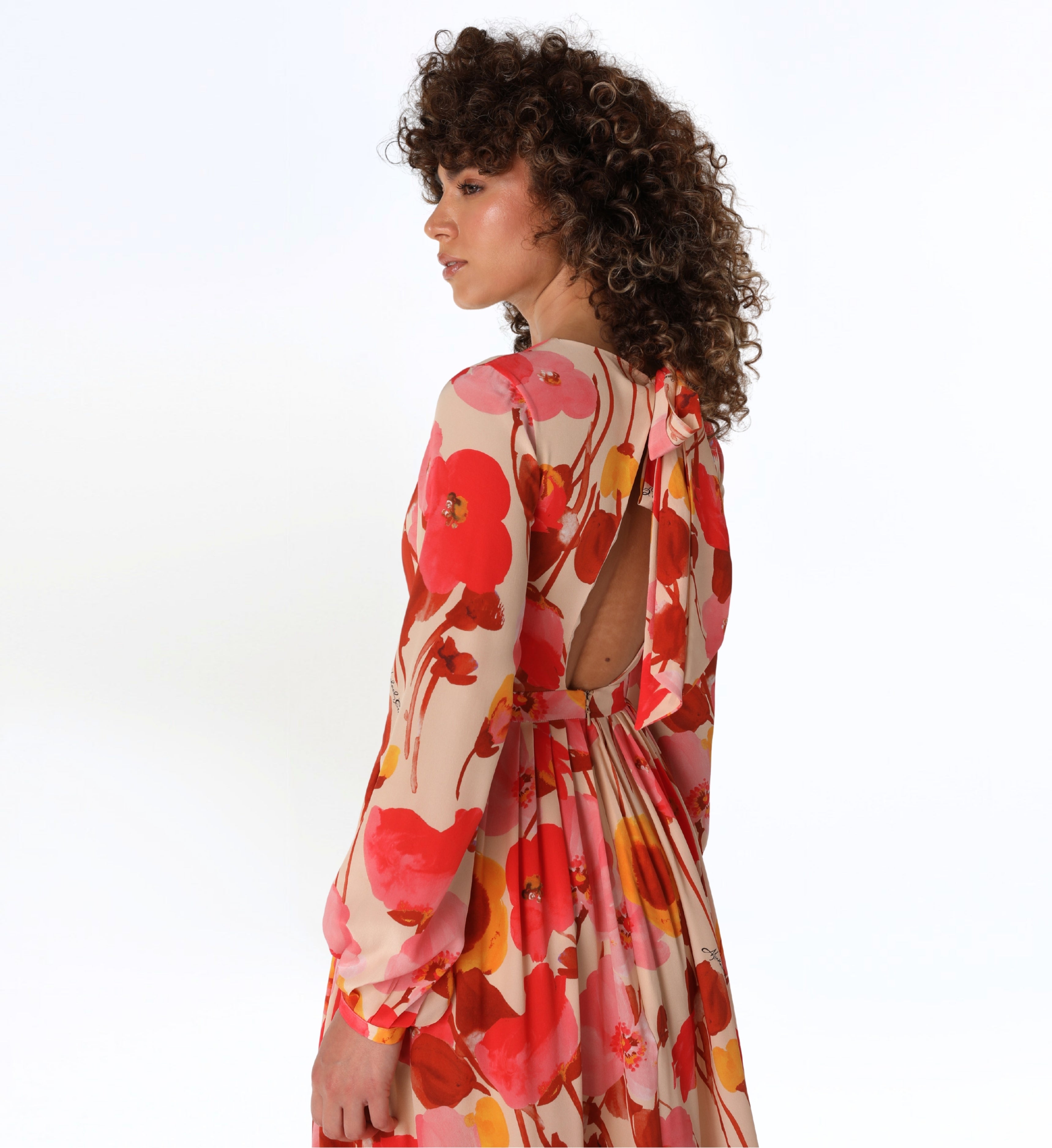 Long Sleeve Floral Midi Dress