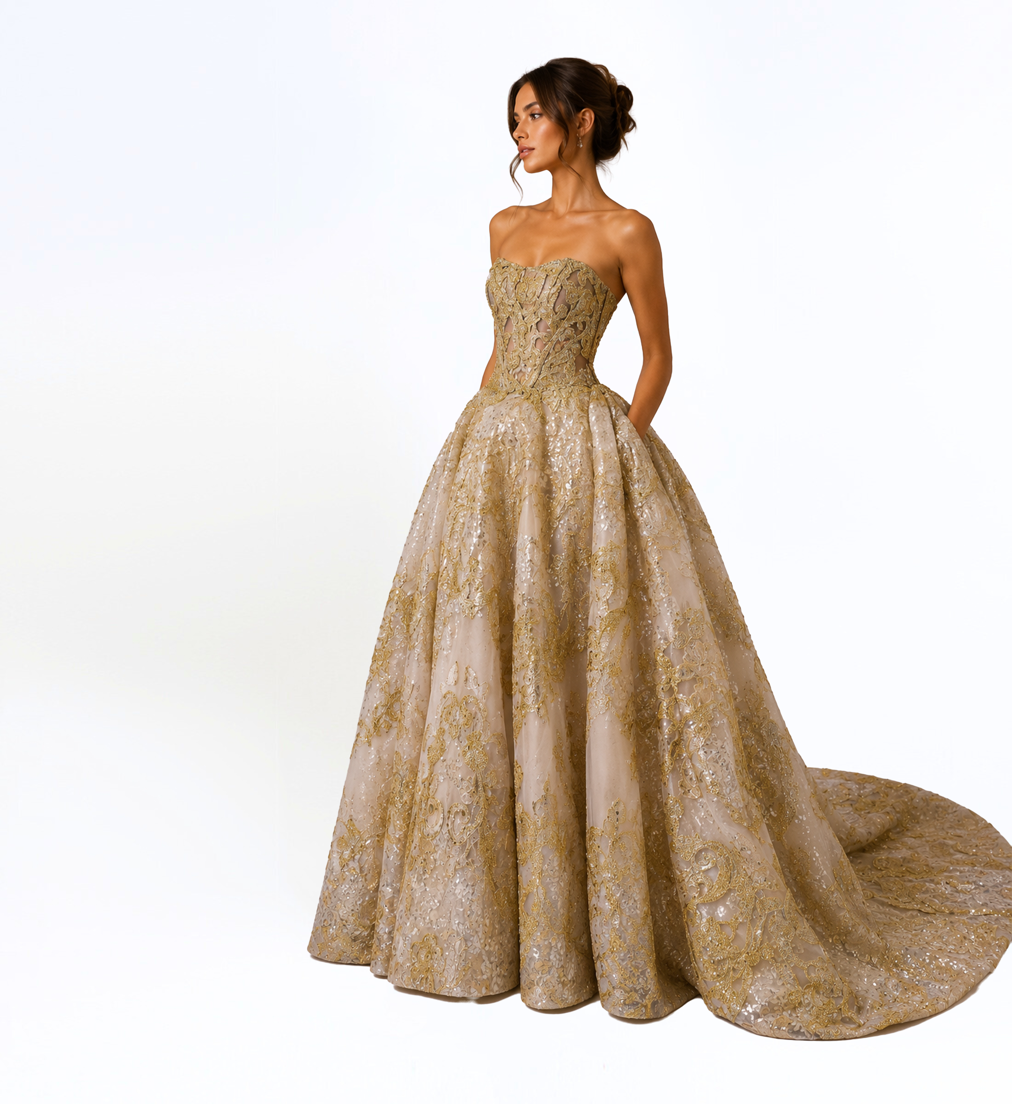 STRAPLESS BALL GOWN