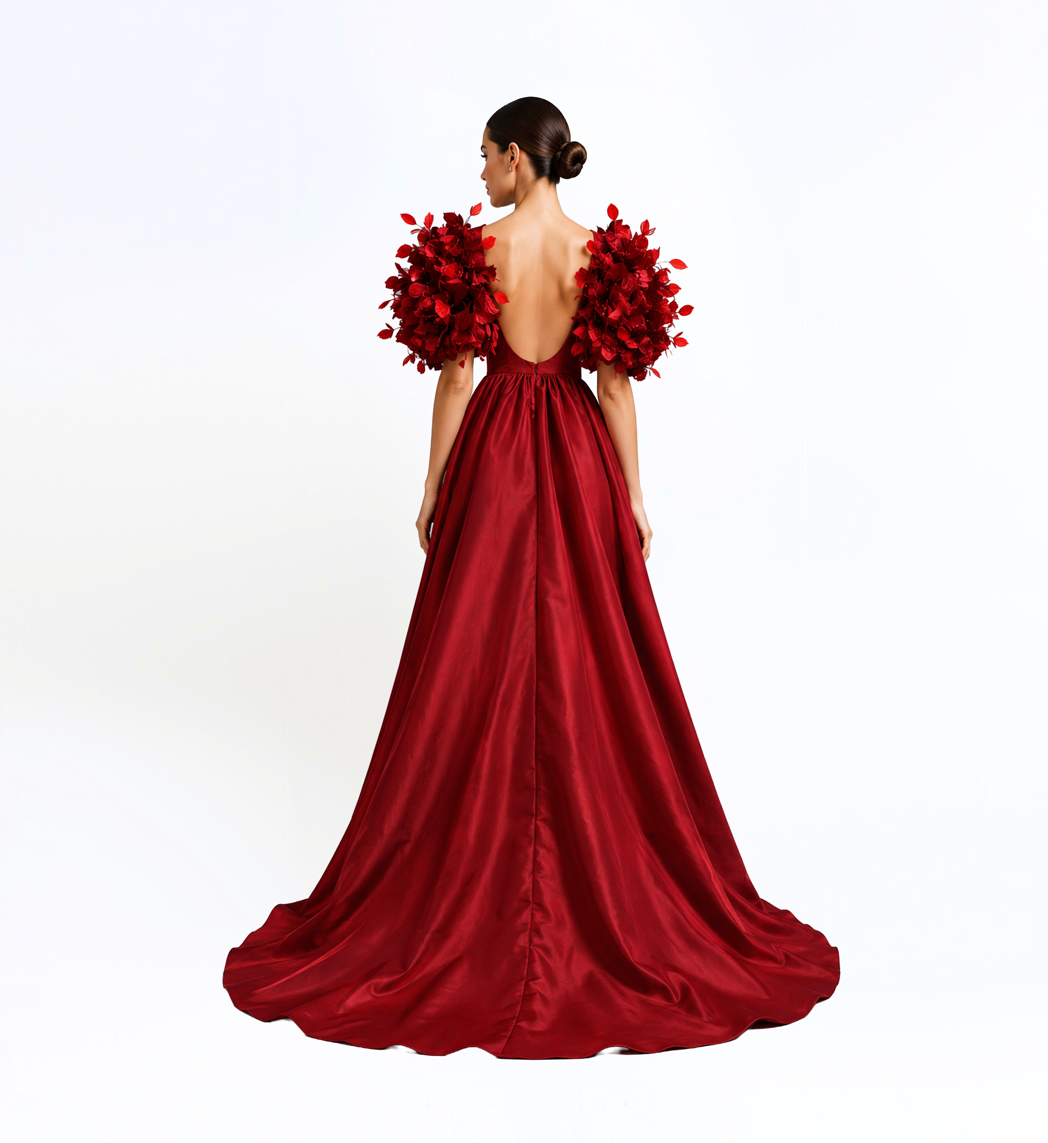 3D Flower Appliques Long Dress