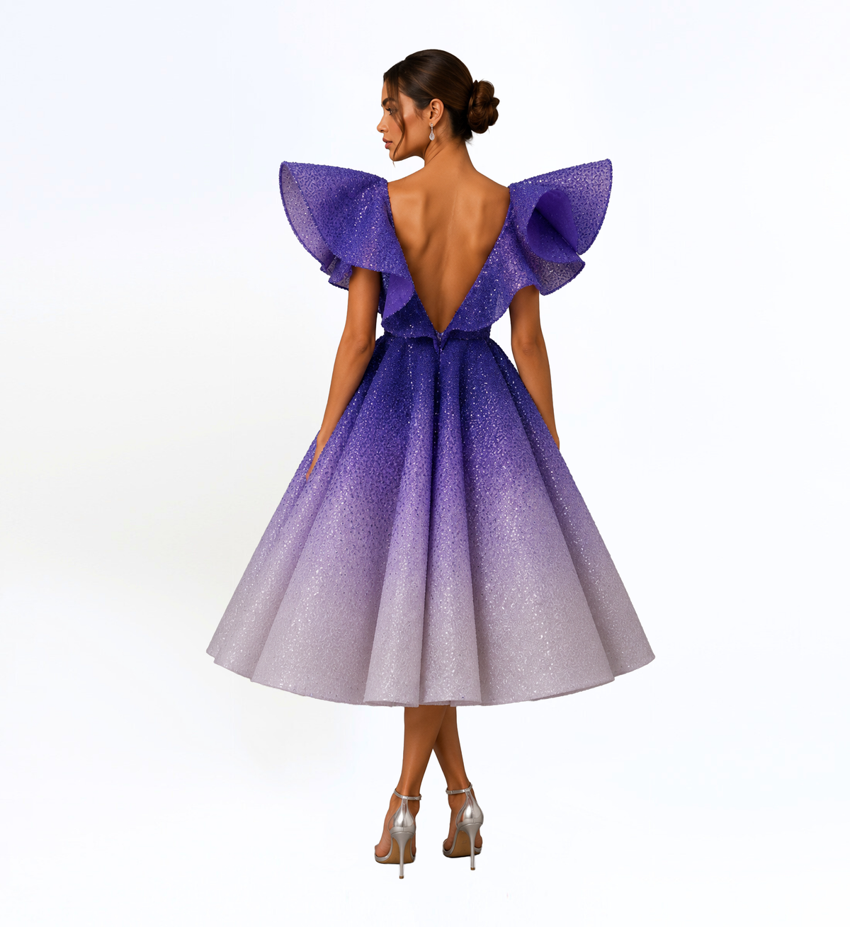 OMBR GLITTER MIDI DRESS