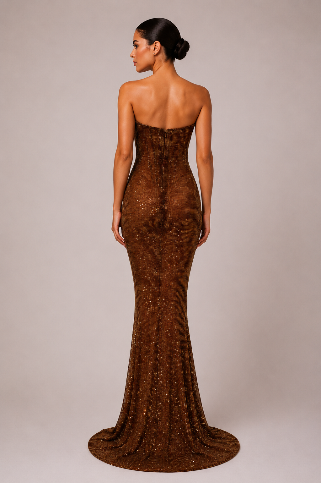 STRAPLESS EMBELLISHED GOWN