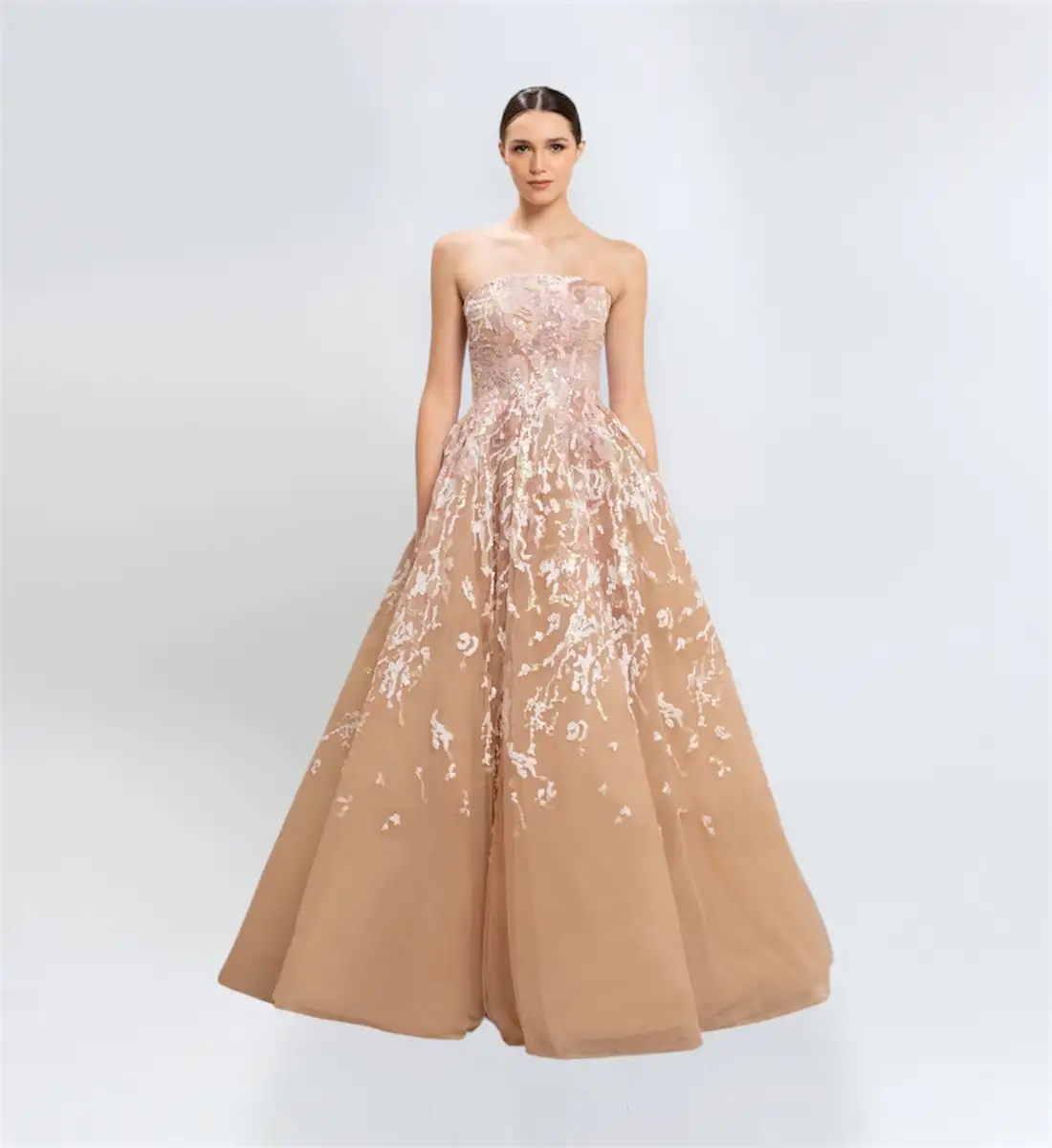 SEQUIN EMBROIDERED LONG DRESS