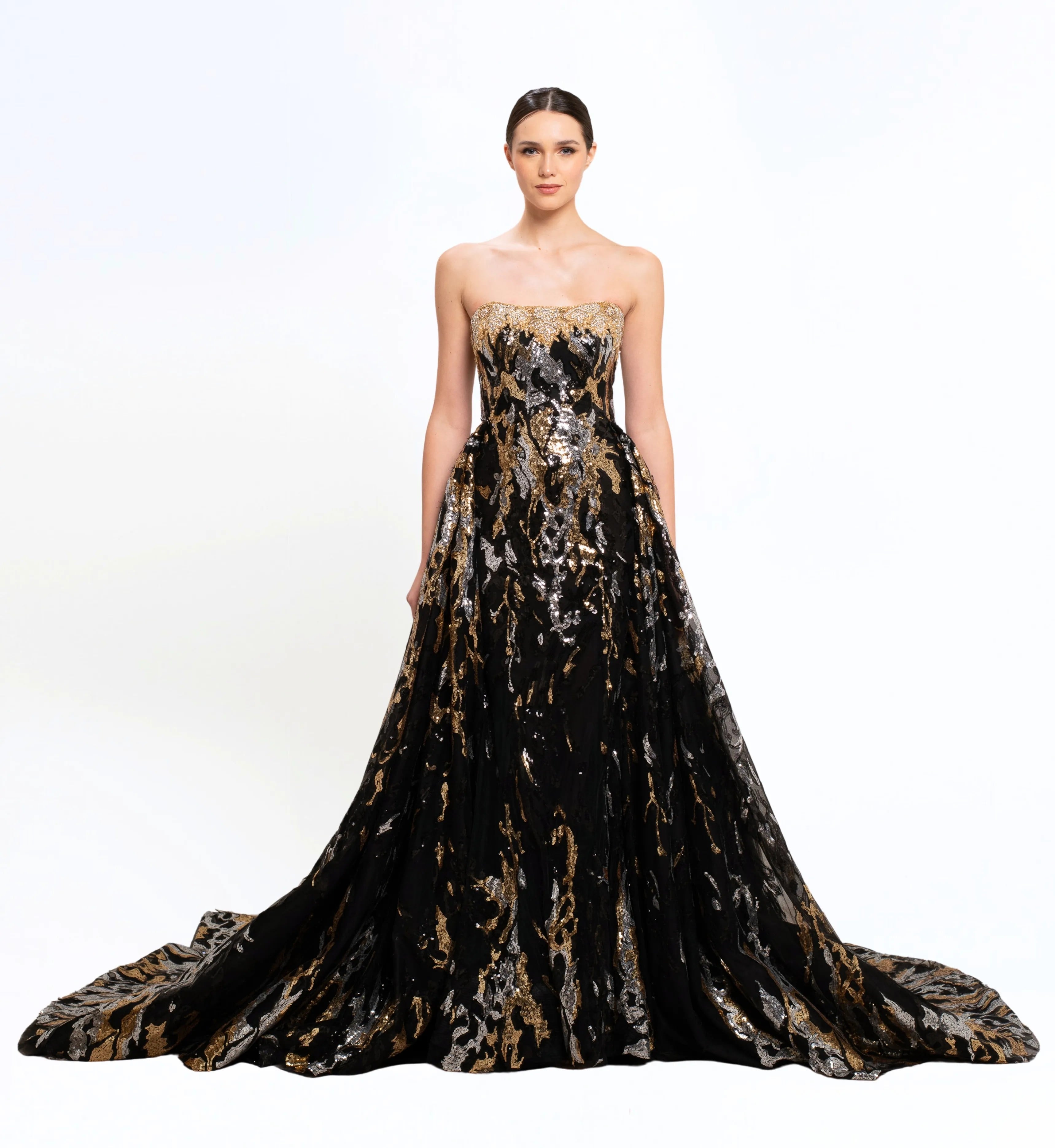 SEQUIN EMBROIDERED LONG DRESS