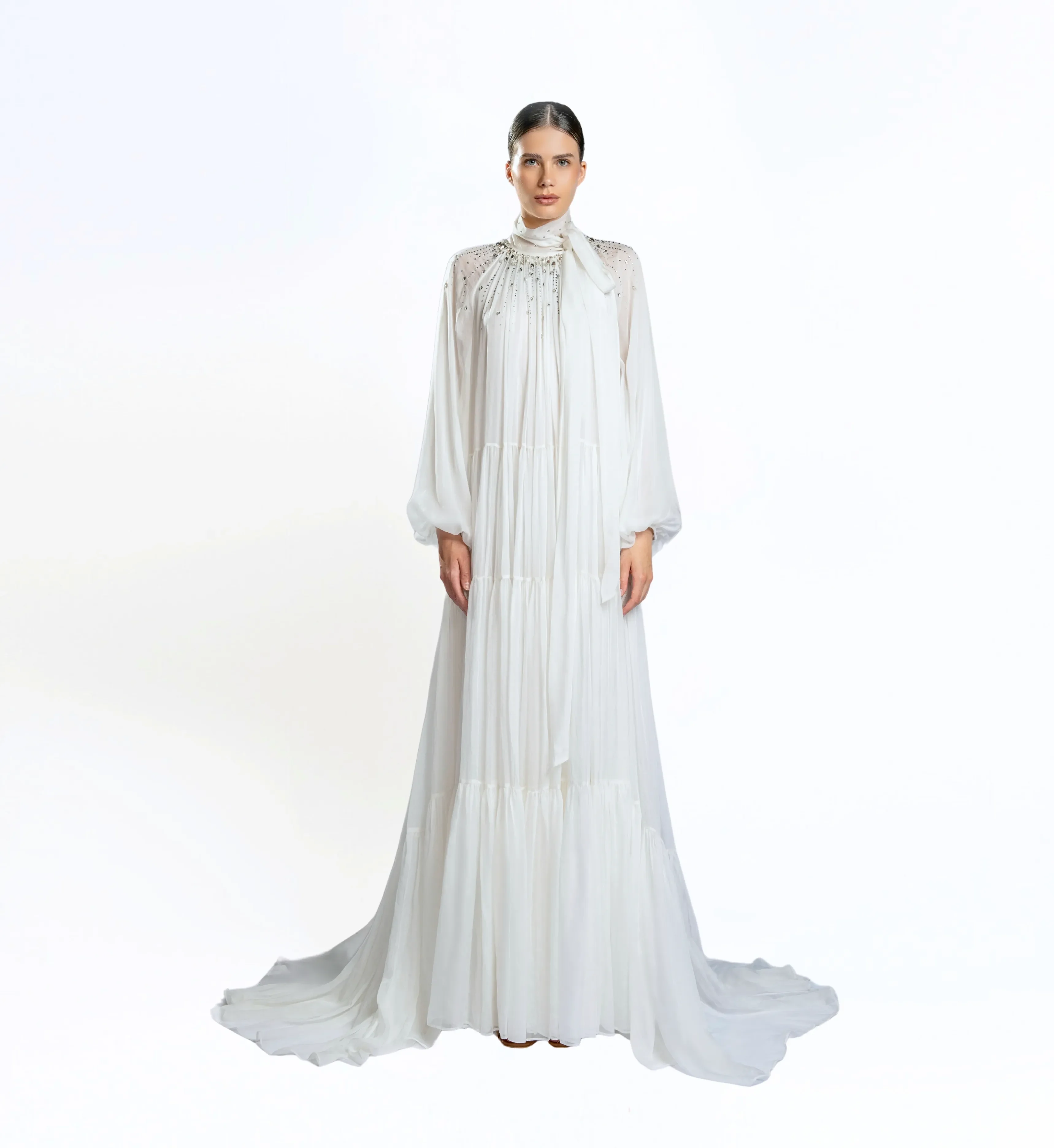 Shirred Tent Dress – White