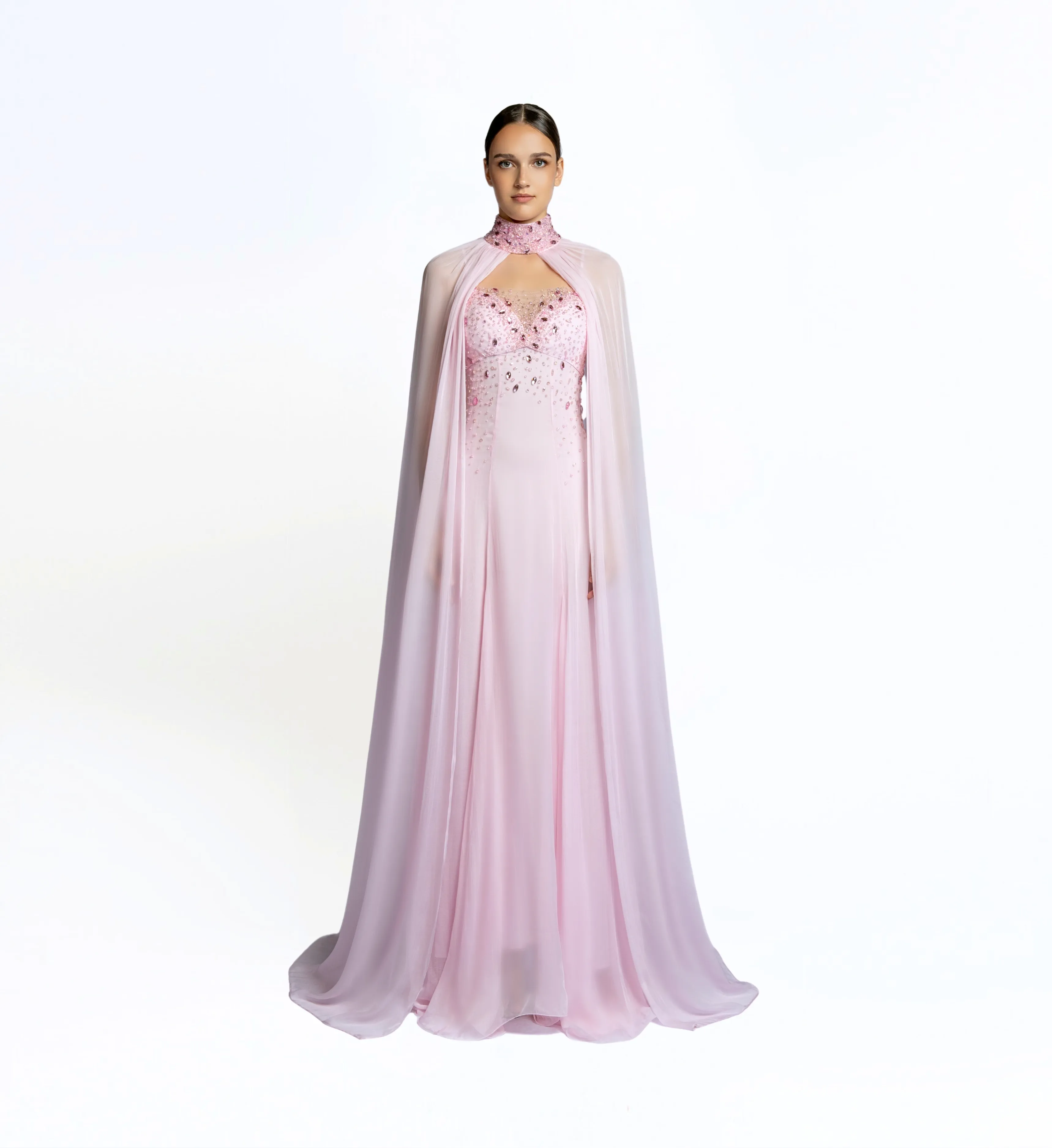 Embroidered Gored Dress – Cradle Pink