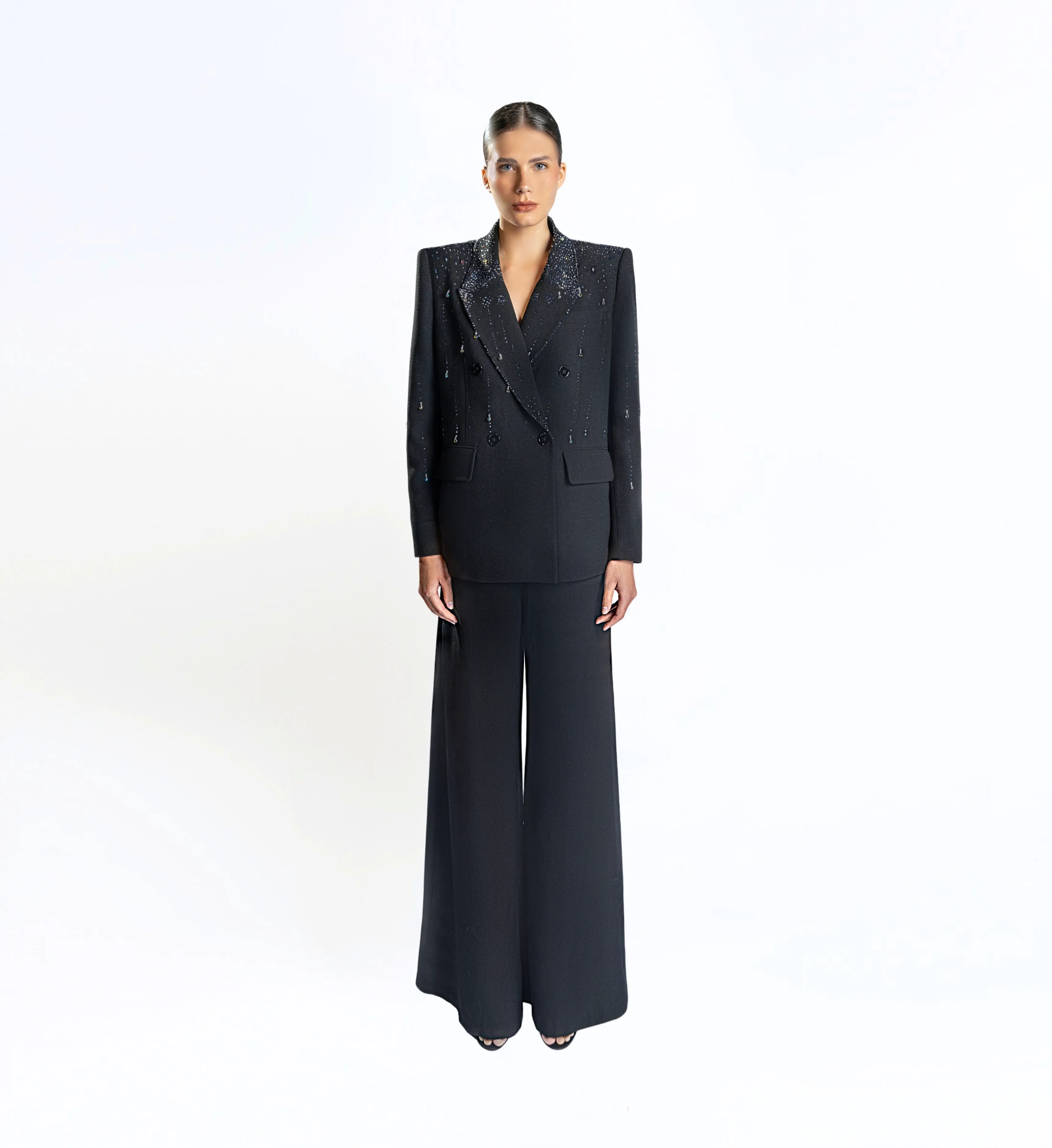 Beaded Ladies Blazer – Black