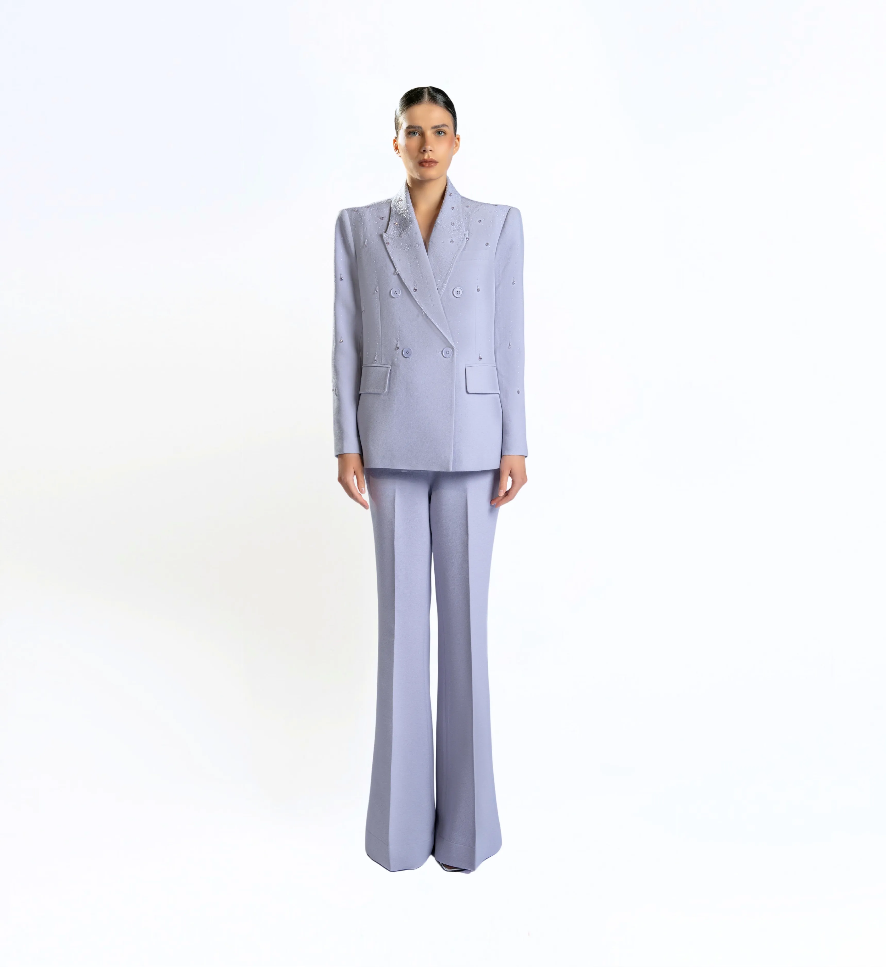 Beaded Ladies Blazer – Misty Lilac