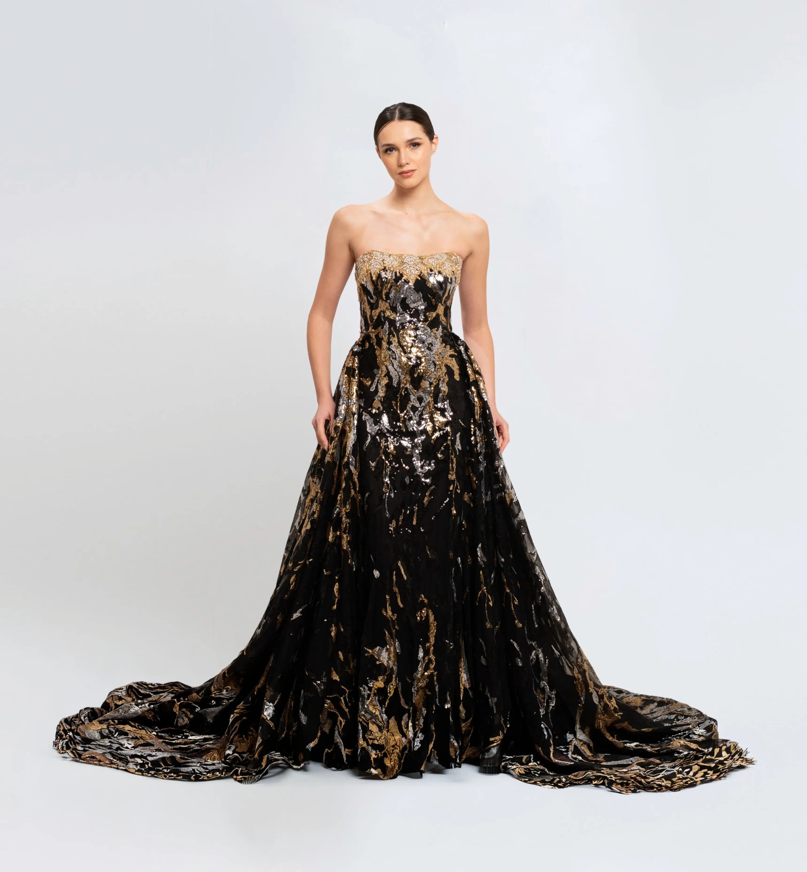 Sequin Embroidered Long Dress