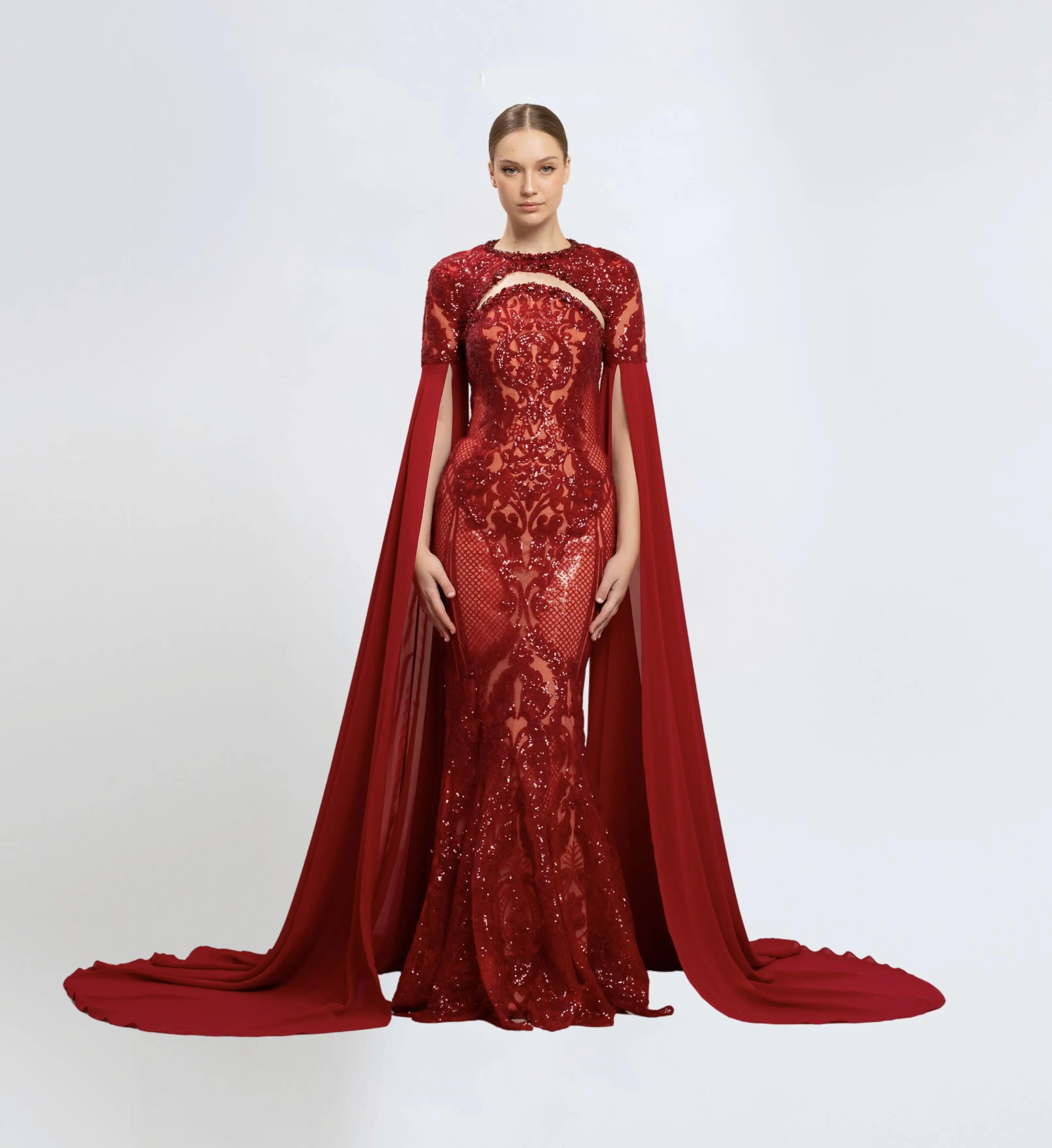 Sequin Embroidered Long Dress