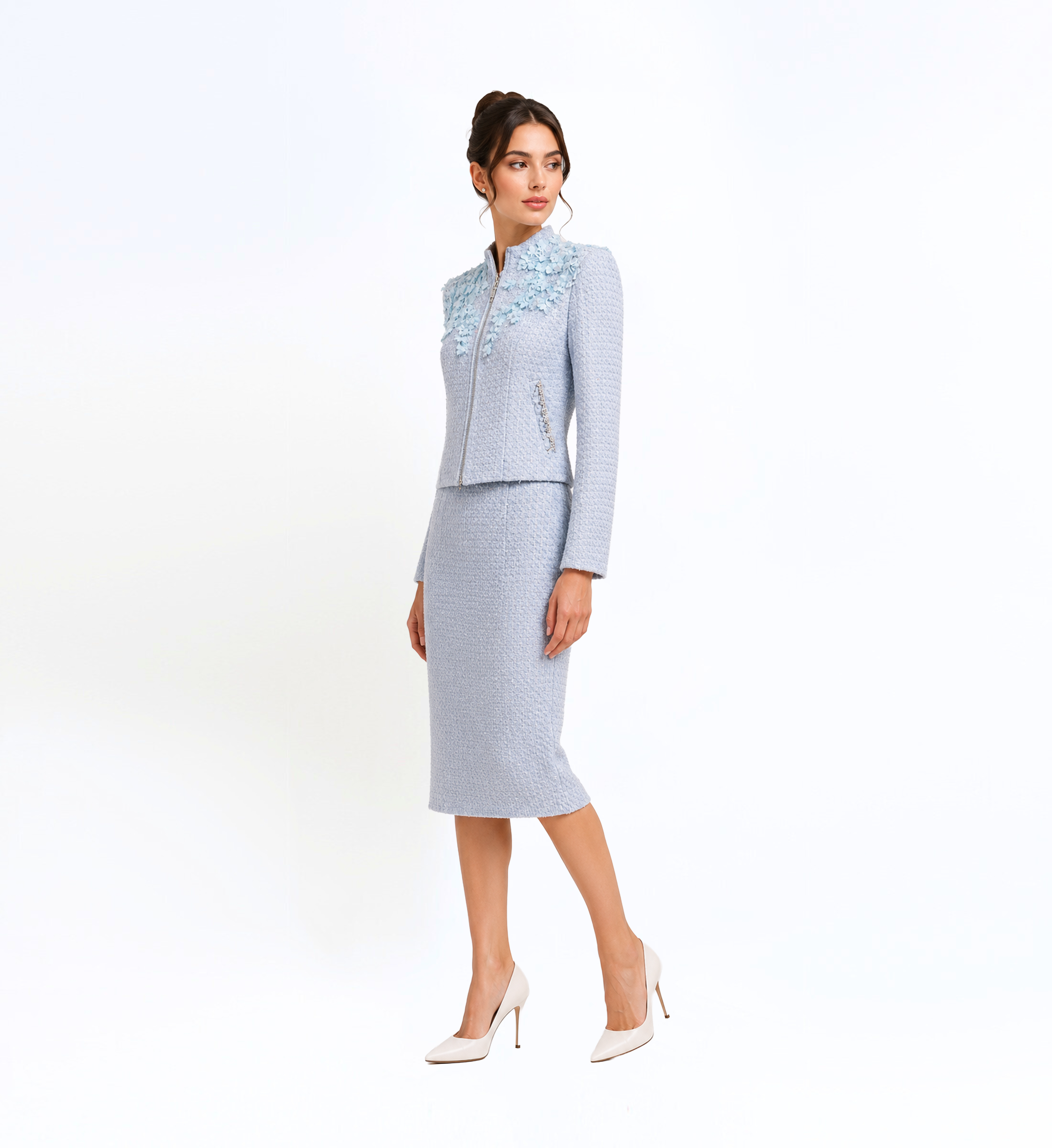 EMBELLISHED SKIRT SUIT SET