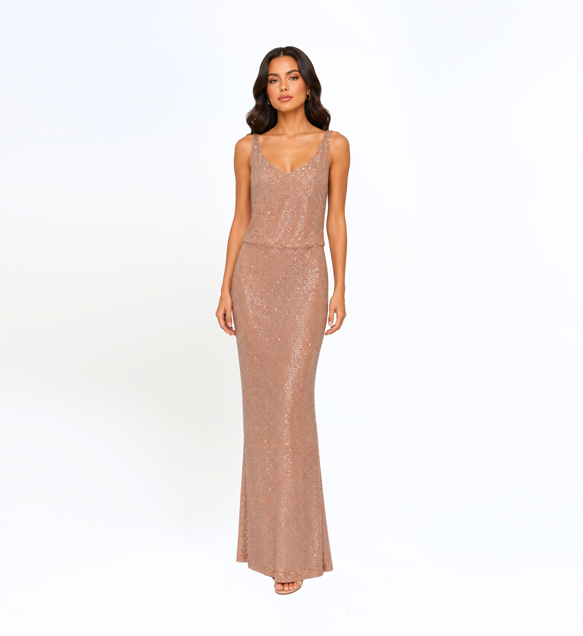 ROSE GOLD SEQUIN COLUMN GOWN