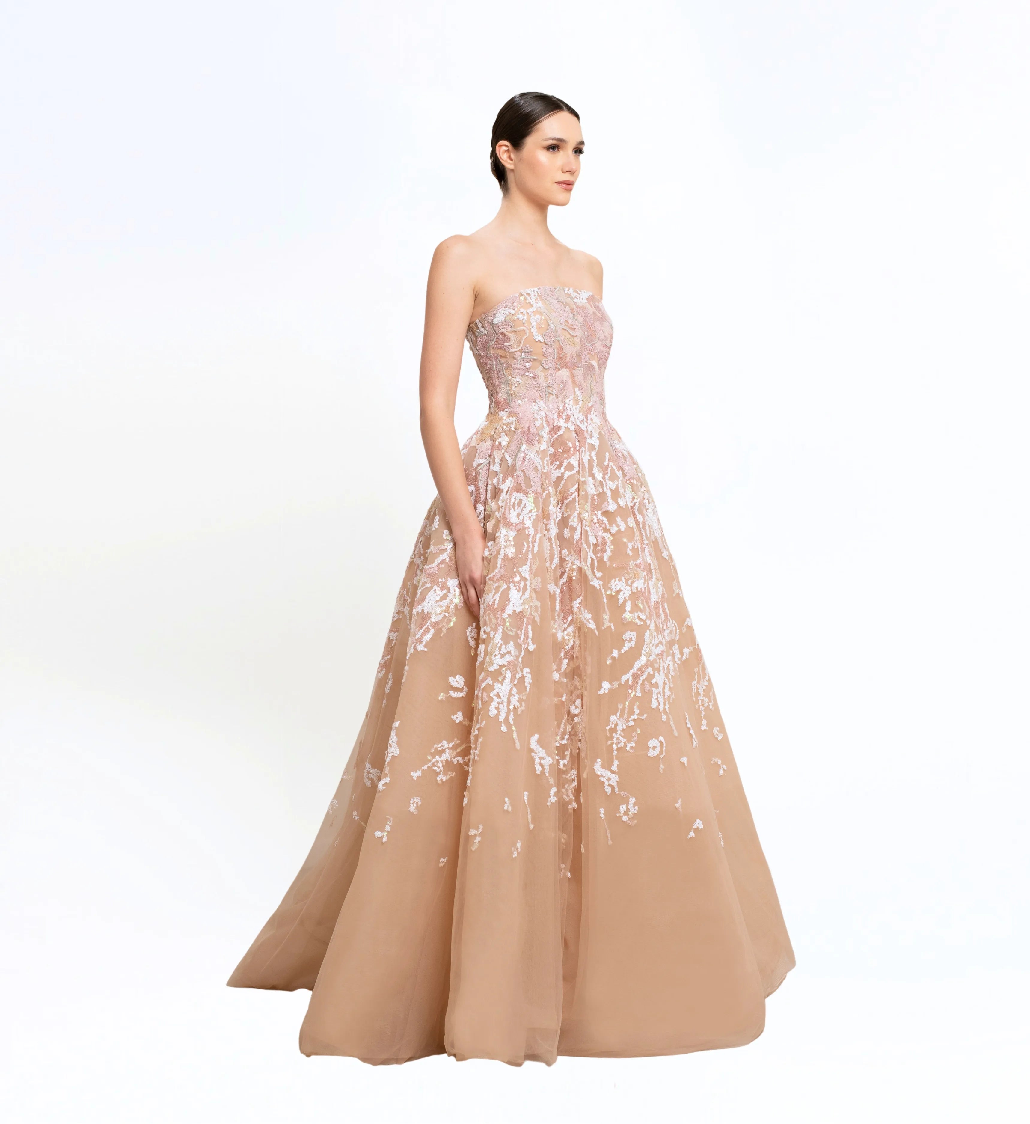 SEQUIN EMBROIDERED LONG DRESS