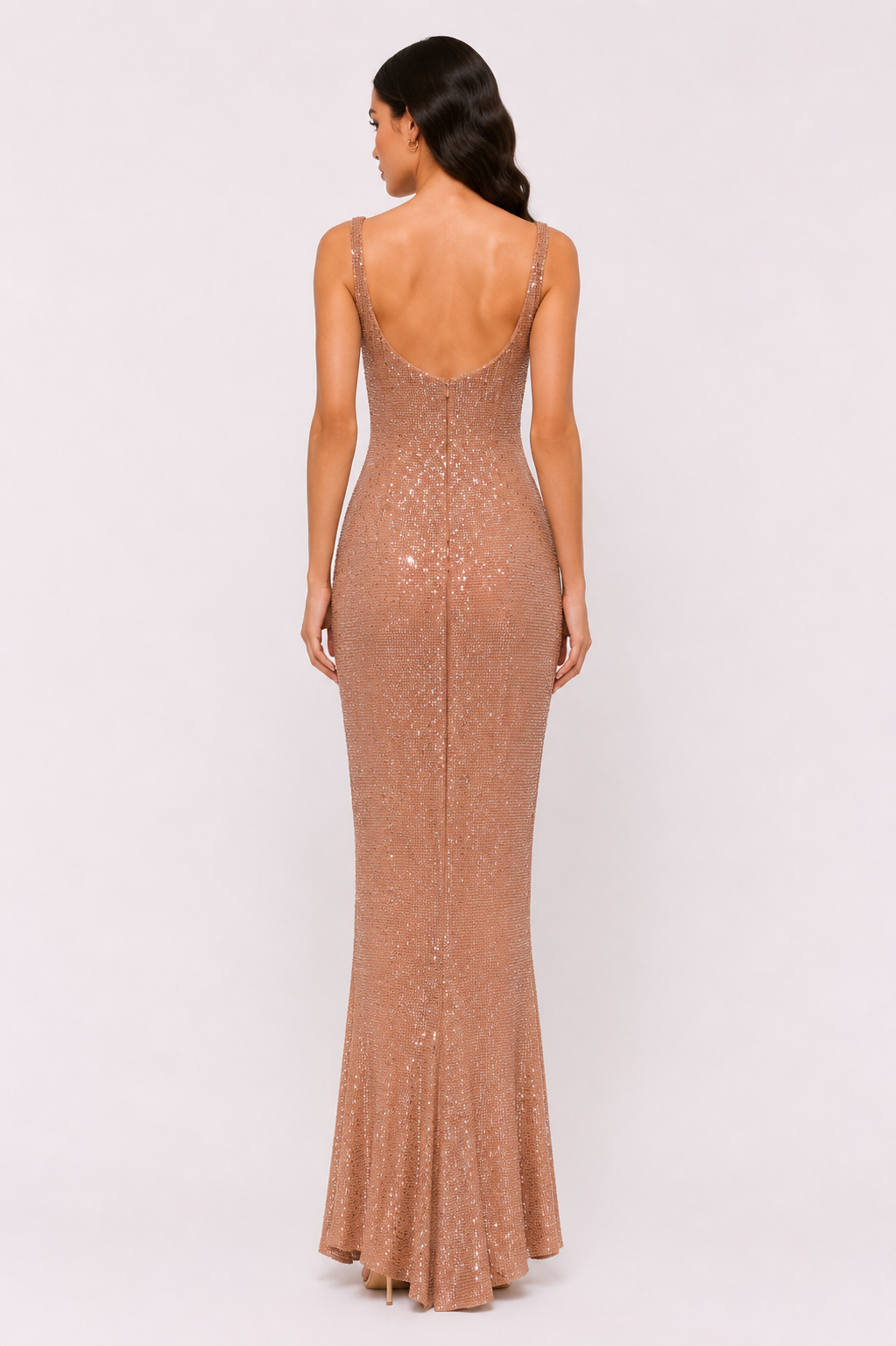 ROSE GOLD SEQUIN COLUMN GOWN