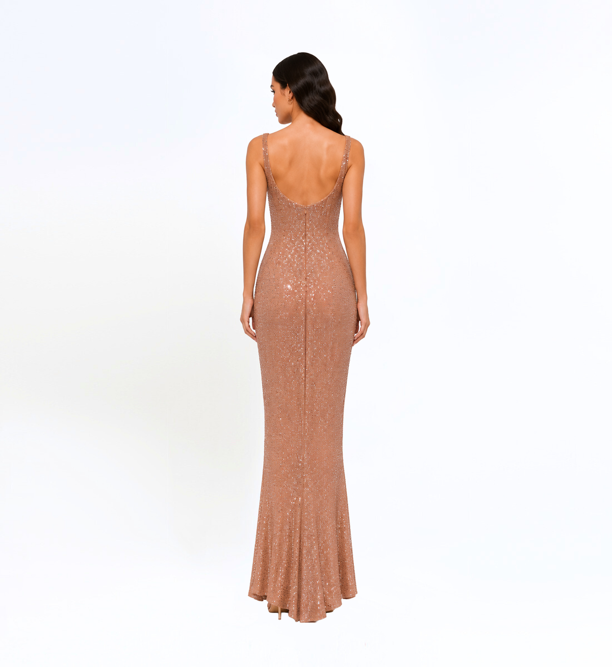 ROSE GOLD SEQUIN COLUMN GOWN