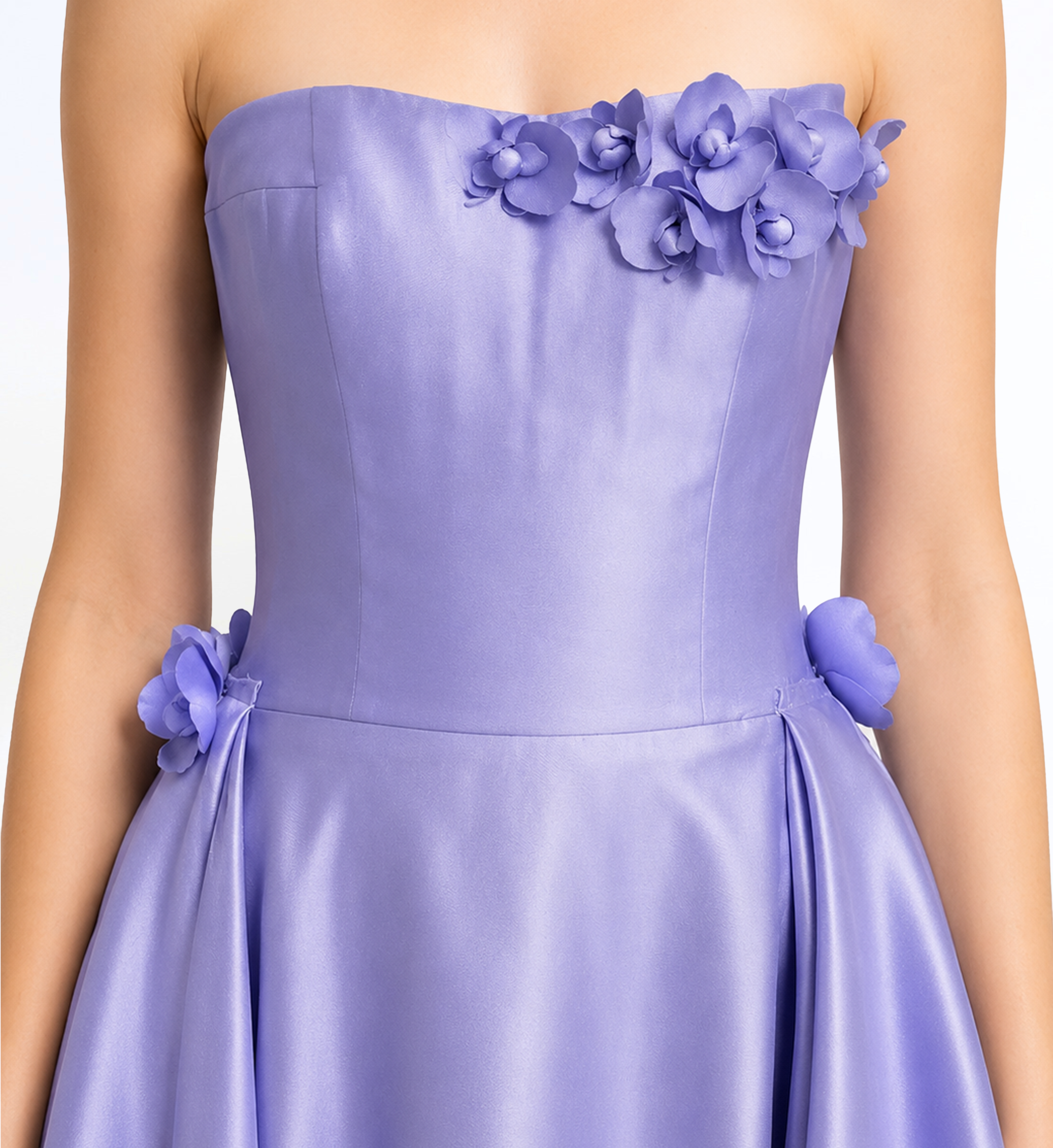 Mikado Silk Long Dress With Train
