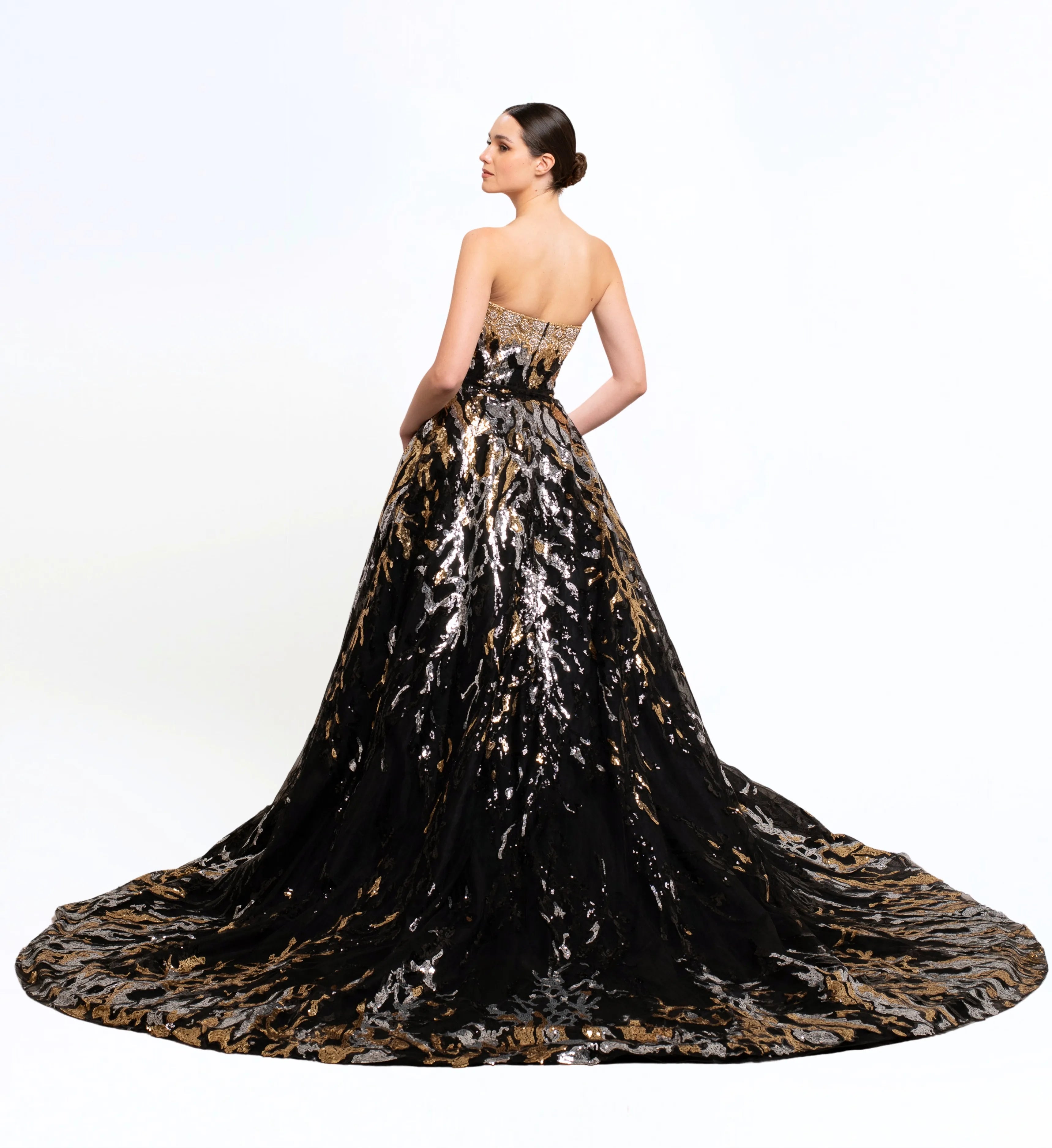SEQUIN EMBROIDERED LONG DRESS