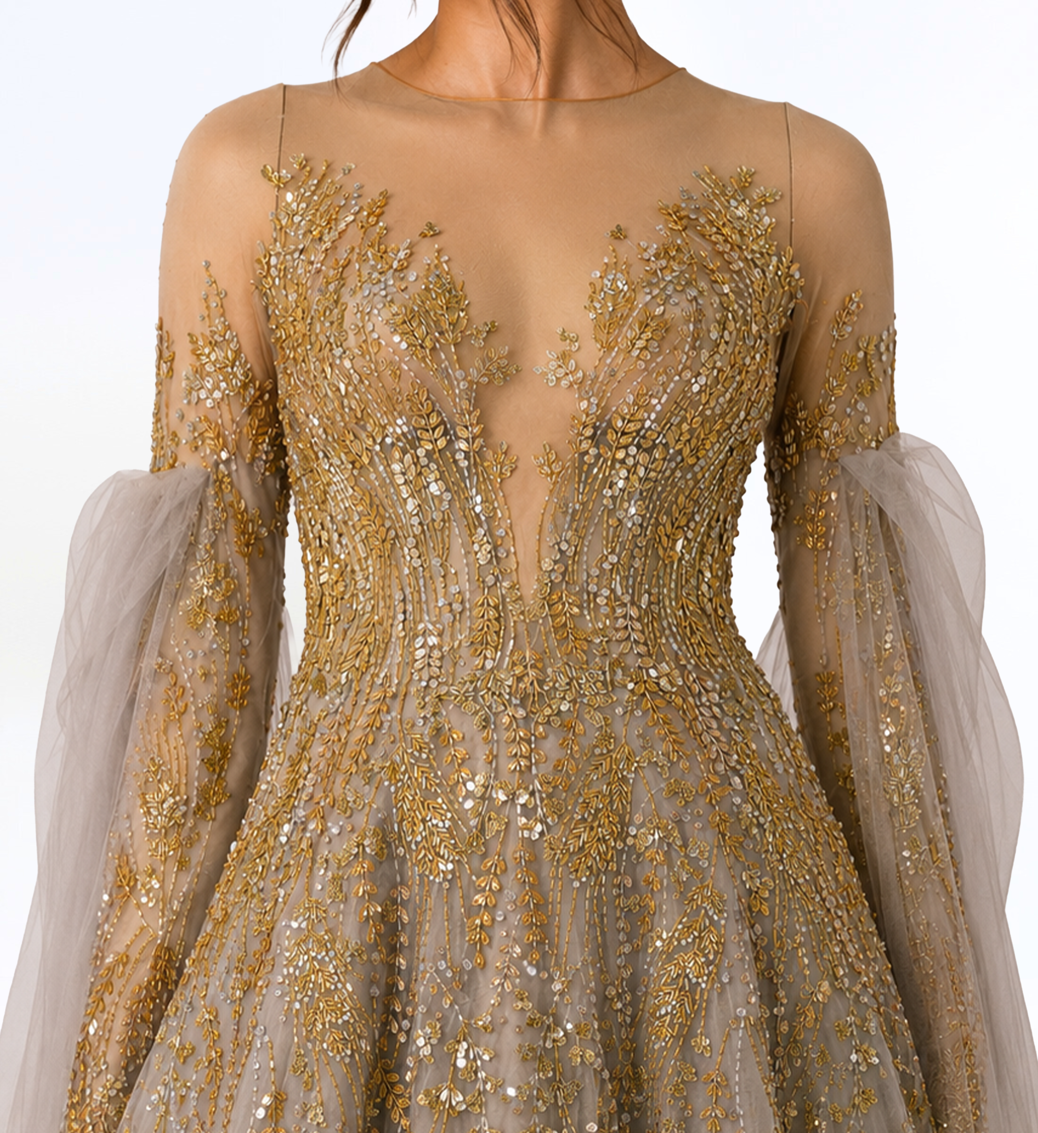EMBELLISHED TULLE GOWN