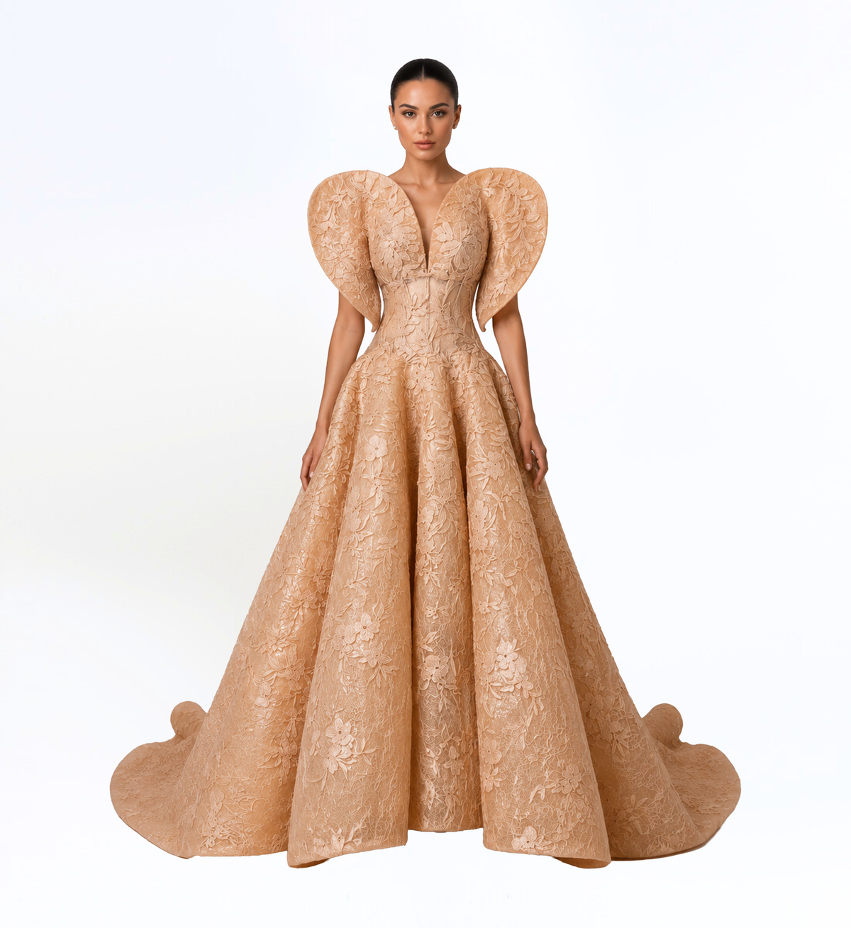 FLORAL STRUCTURED BALL GOWN