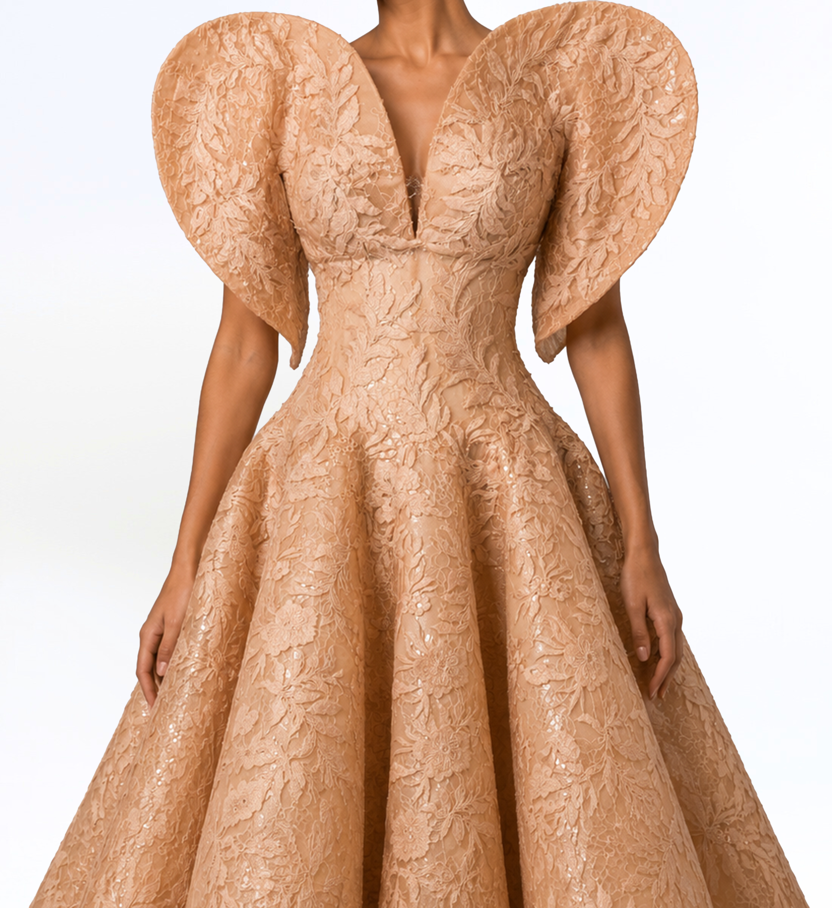 FLORAL STRUCTURED BALL GOWN