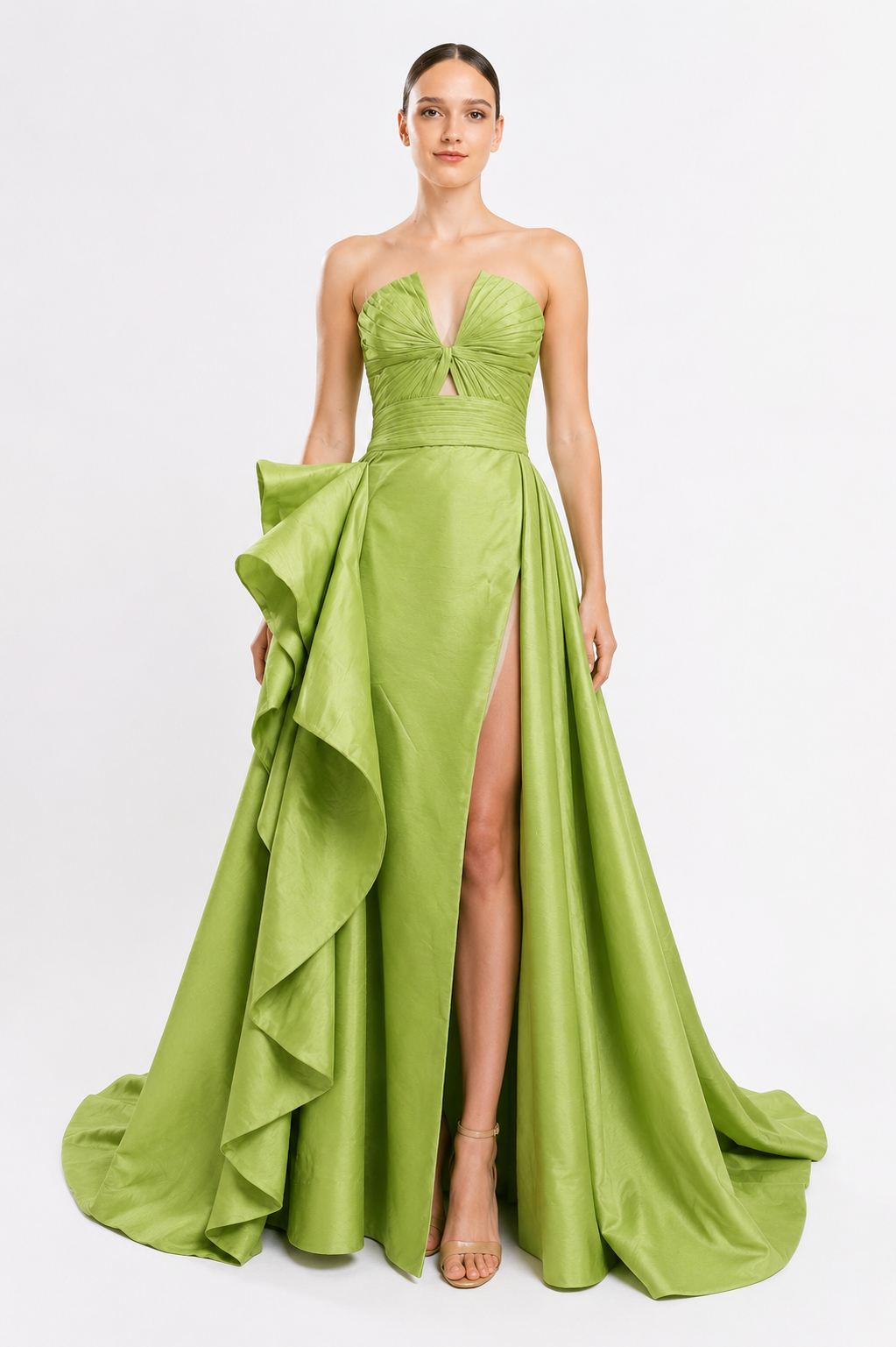 Drape Ruffle Long Dress