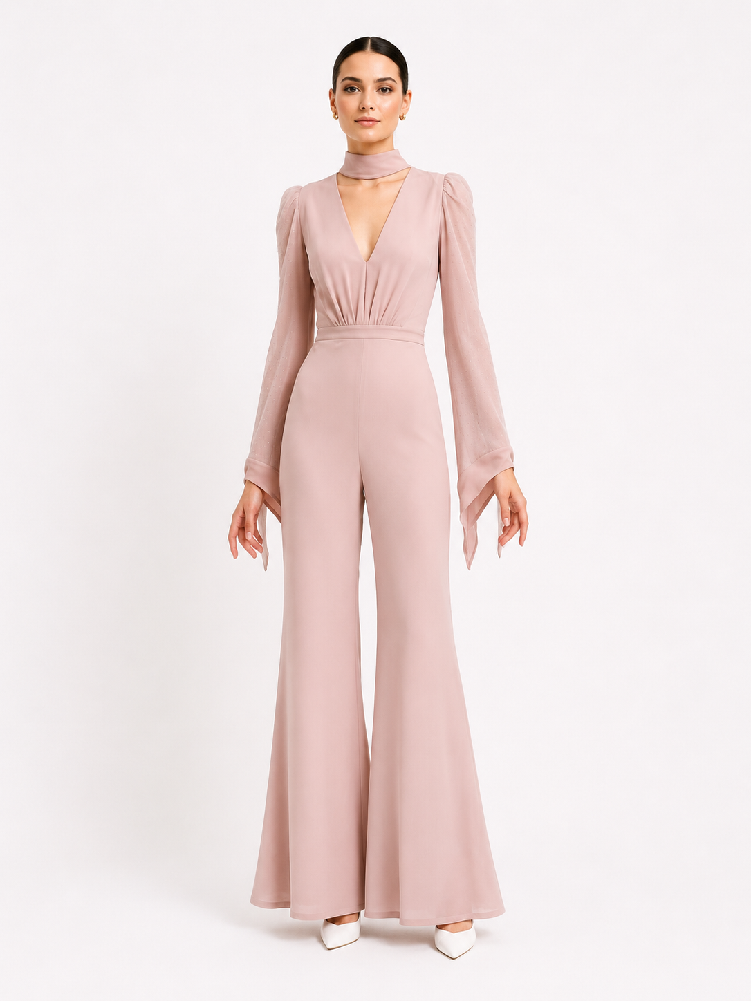 Crepe Longsleeve Jumpsuit