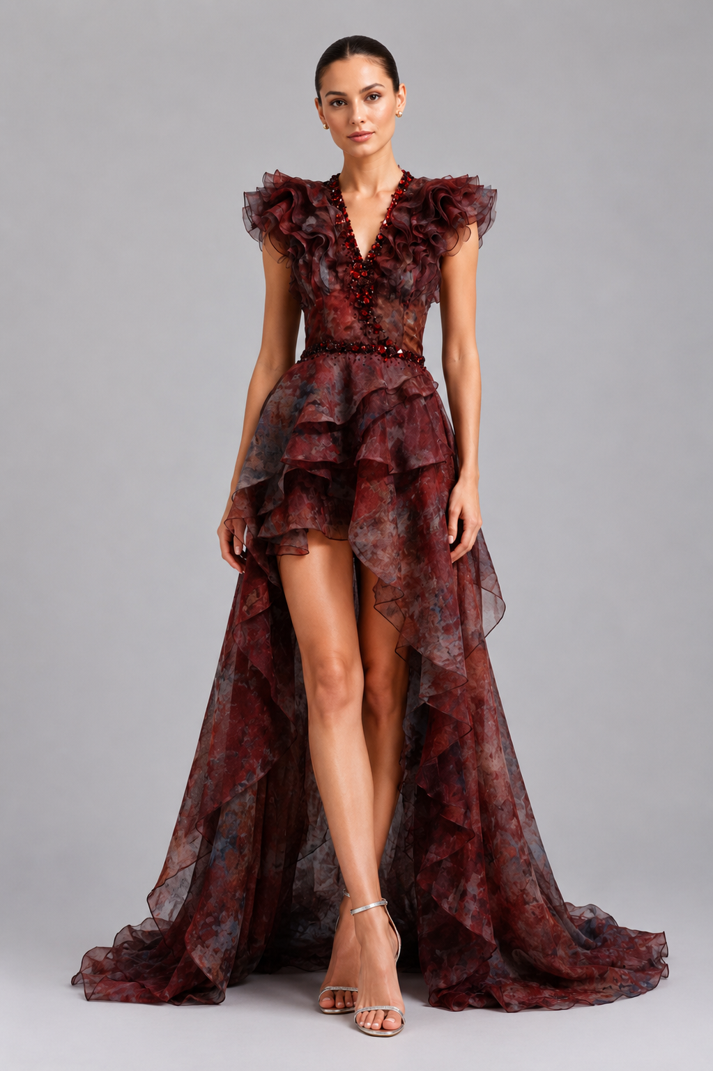 Ruffle High-Low Dress