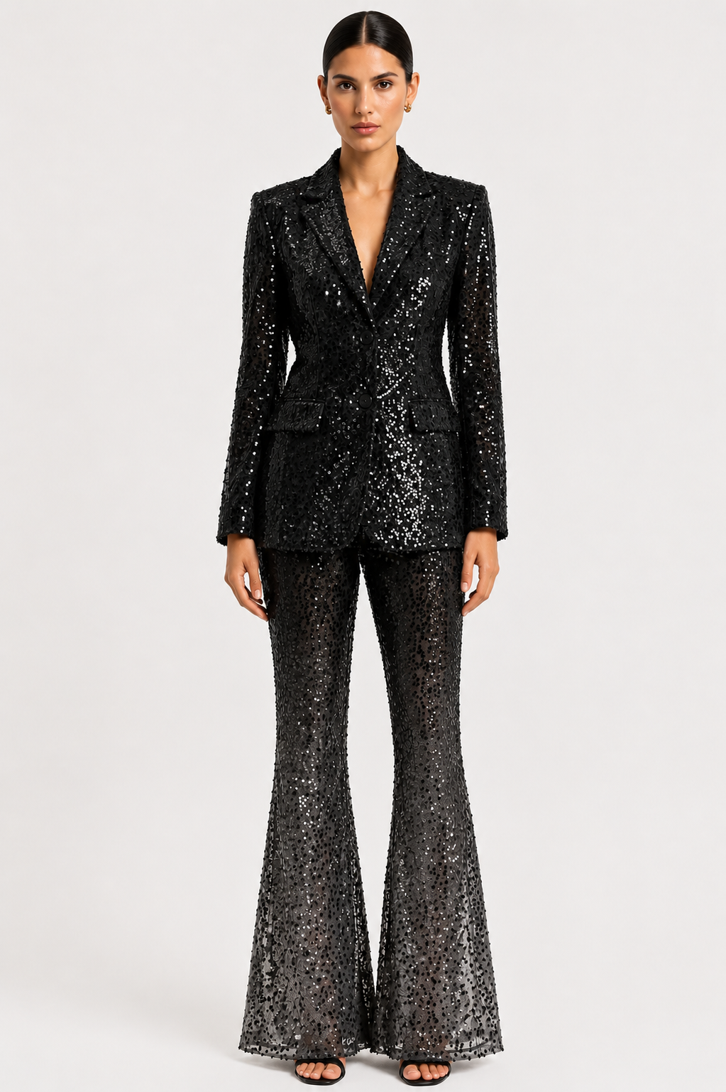 Beaded Blazer And Gradient Pants Set