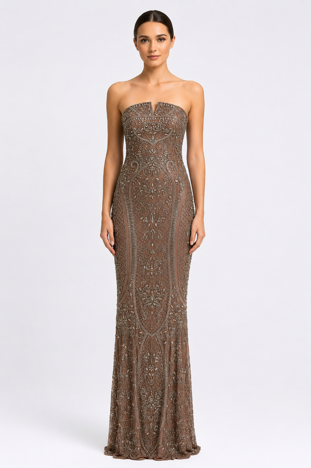 Fully Beaded Long Dress