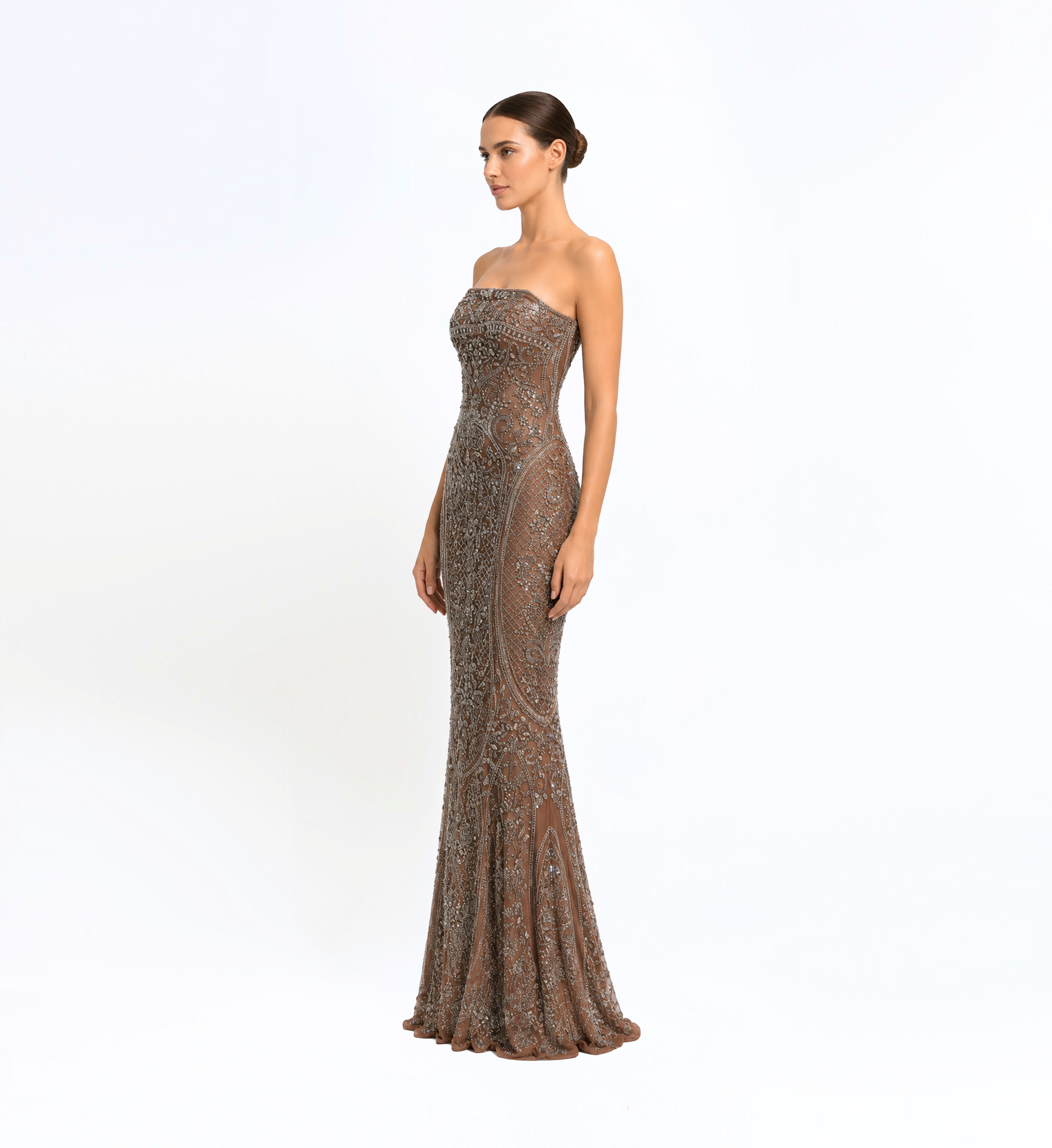 Fully Beaded Long Dress