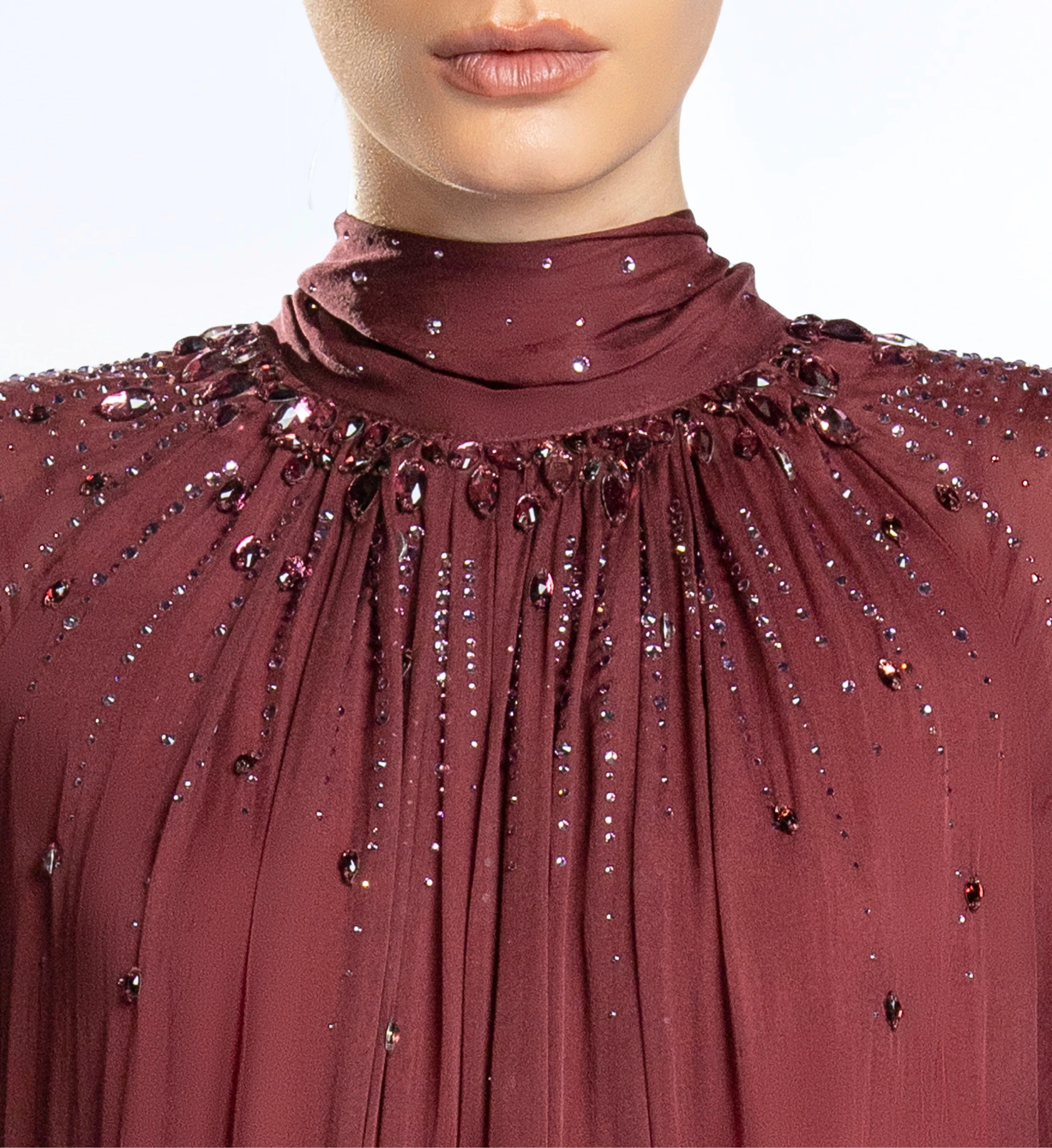 Shirred Tent Dress – Burgundy