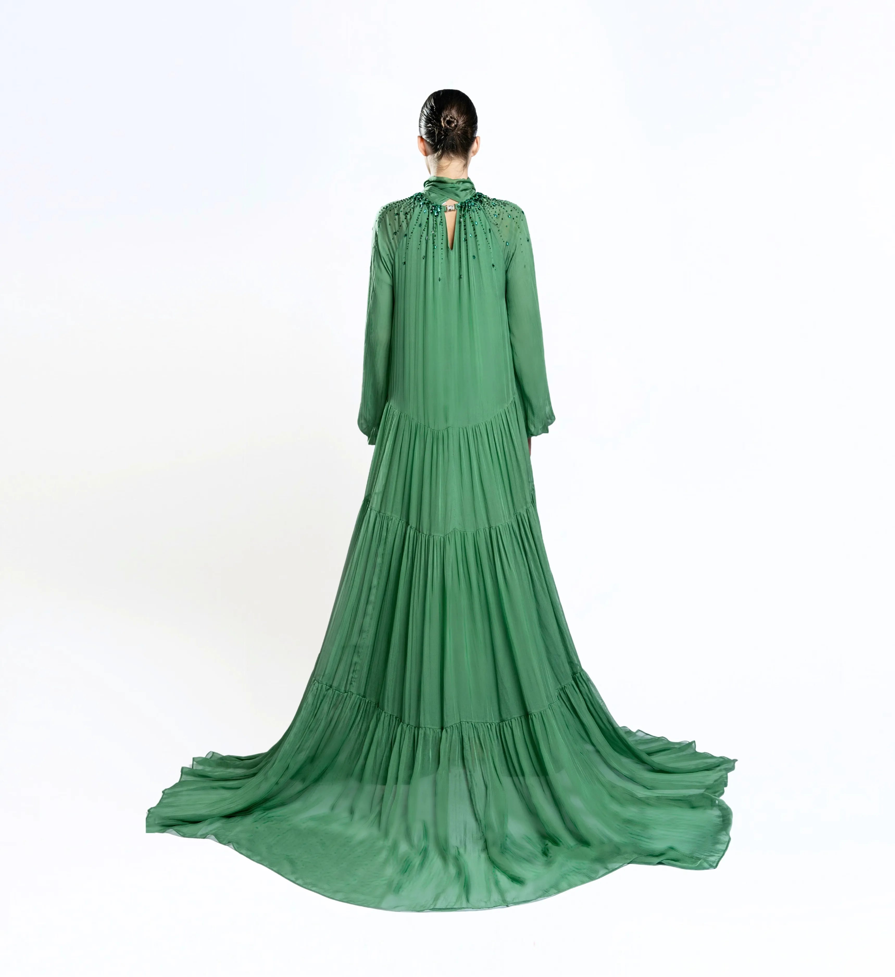 Shirred Tent Dress – Forest Green