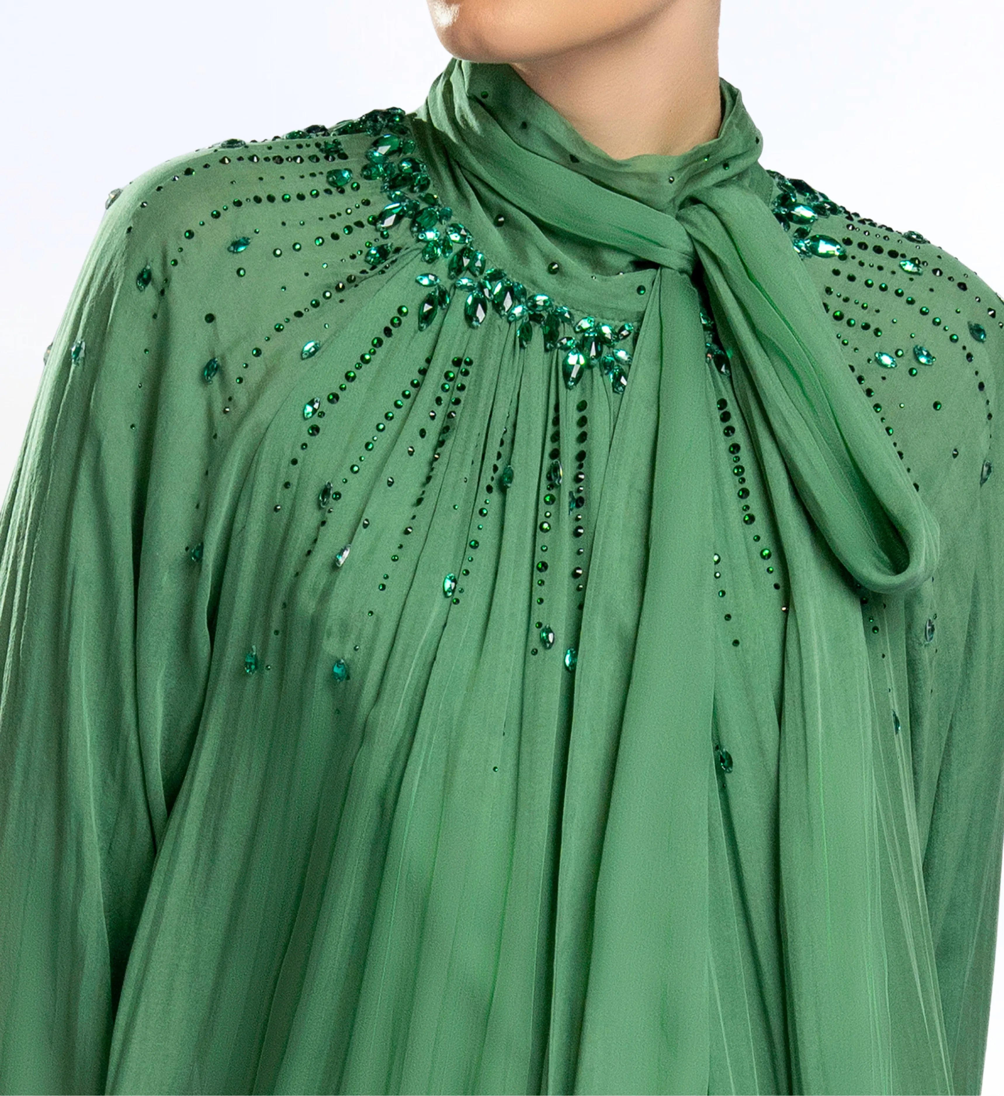 Shirred Tent Dress – Forest Green