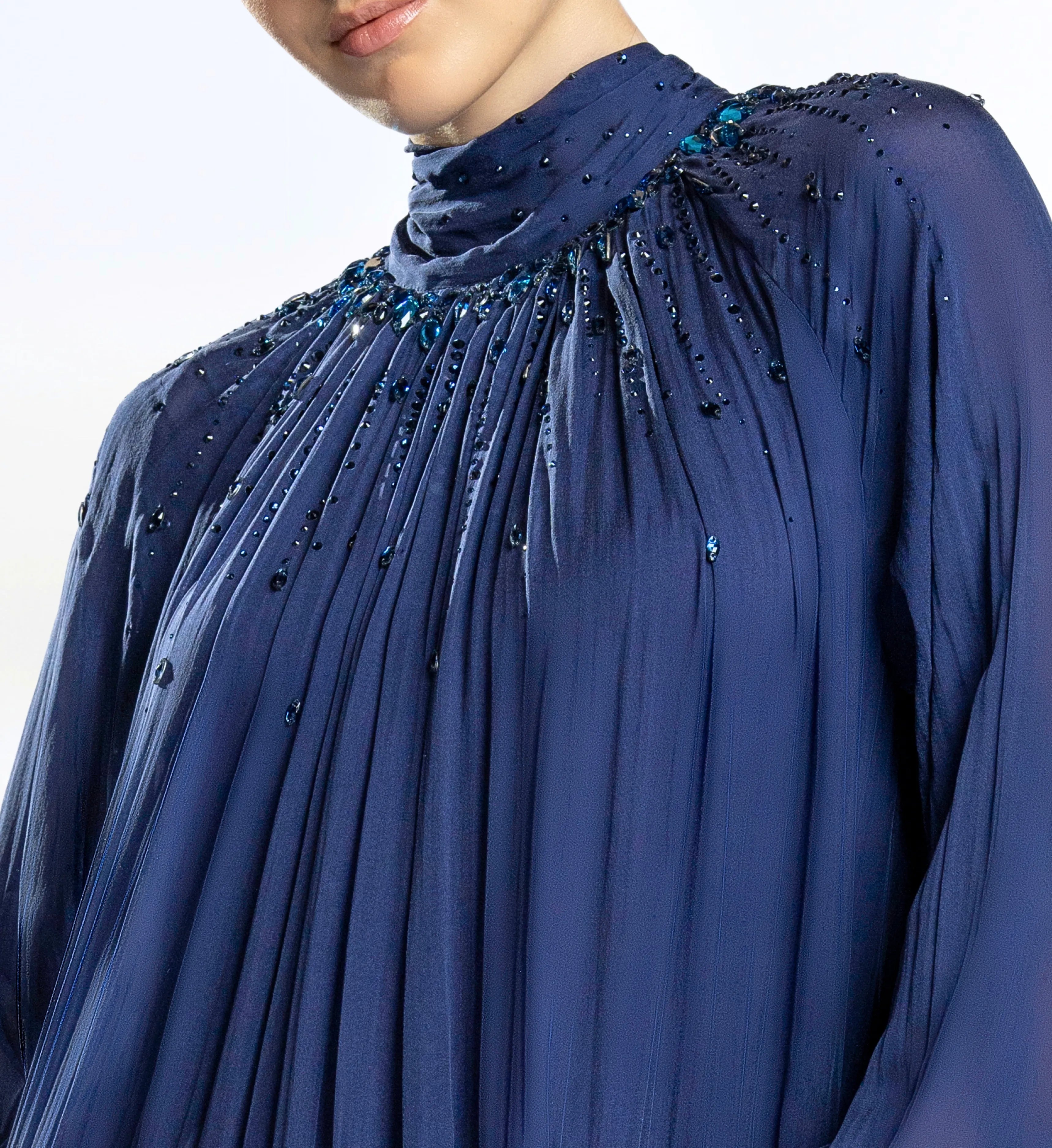 Shirred Tent Dress – Midnight Blue