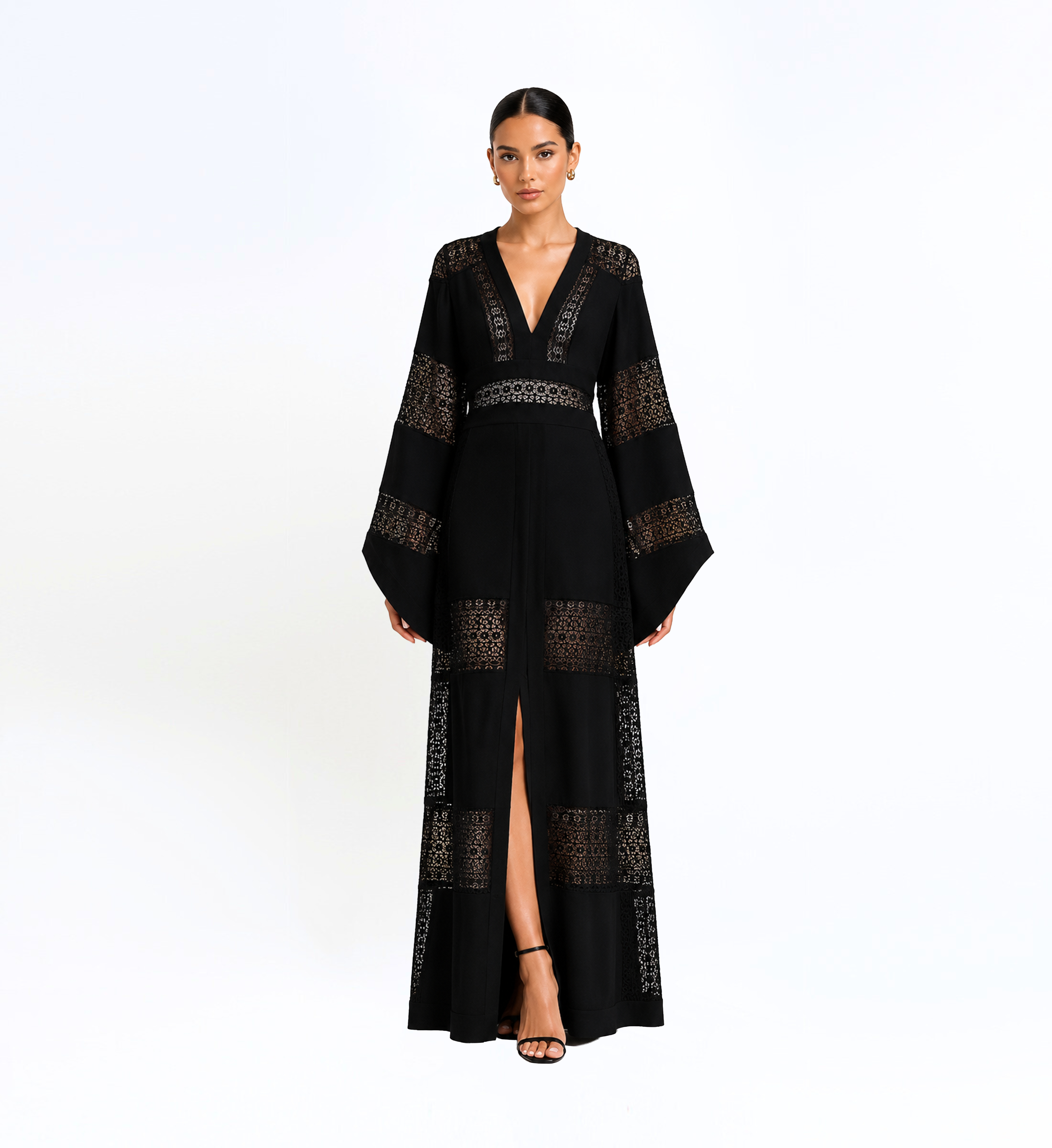 Crepe Long Dress With Slit