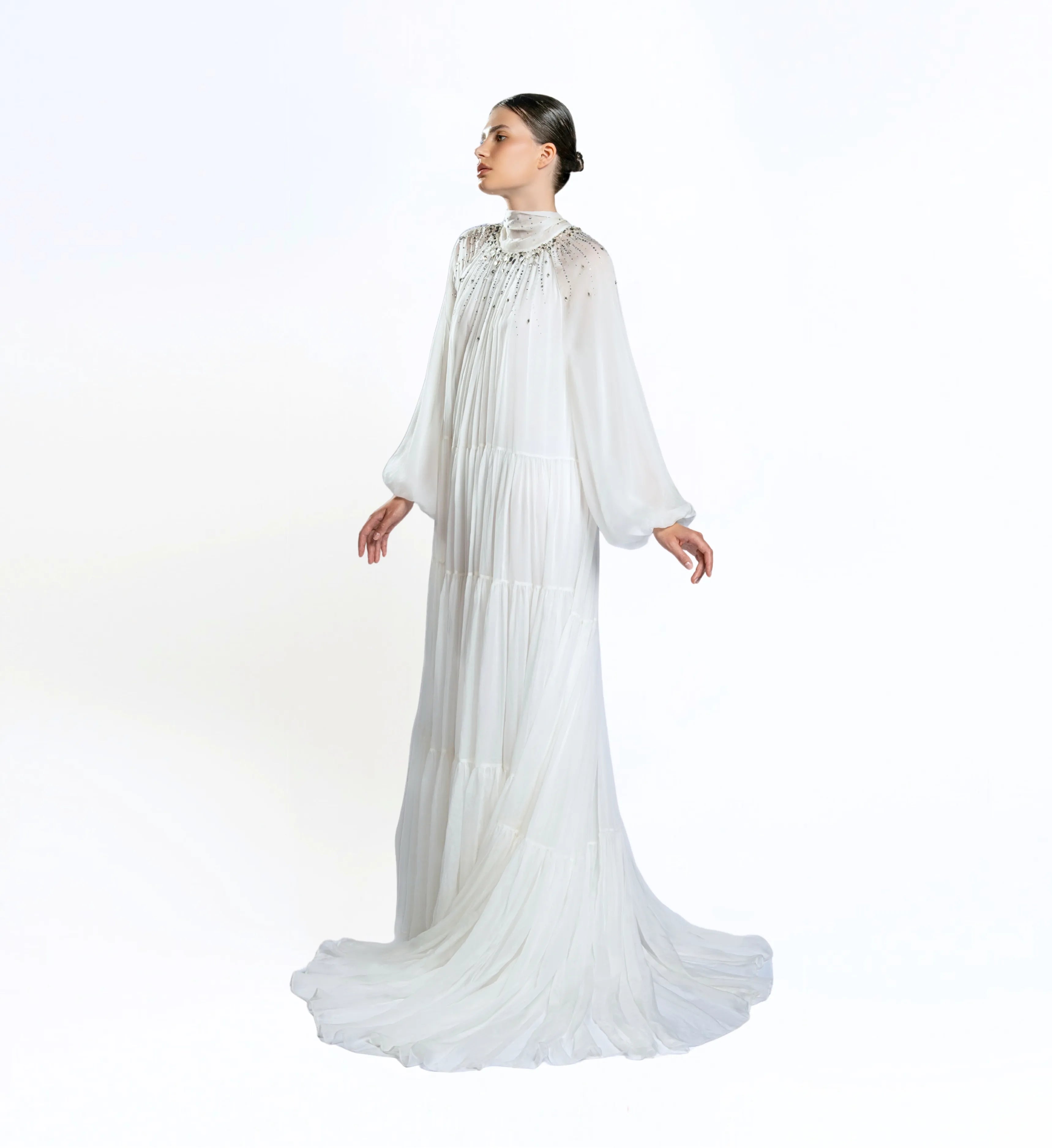 Shirred Tent Dress – White