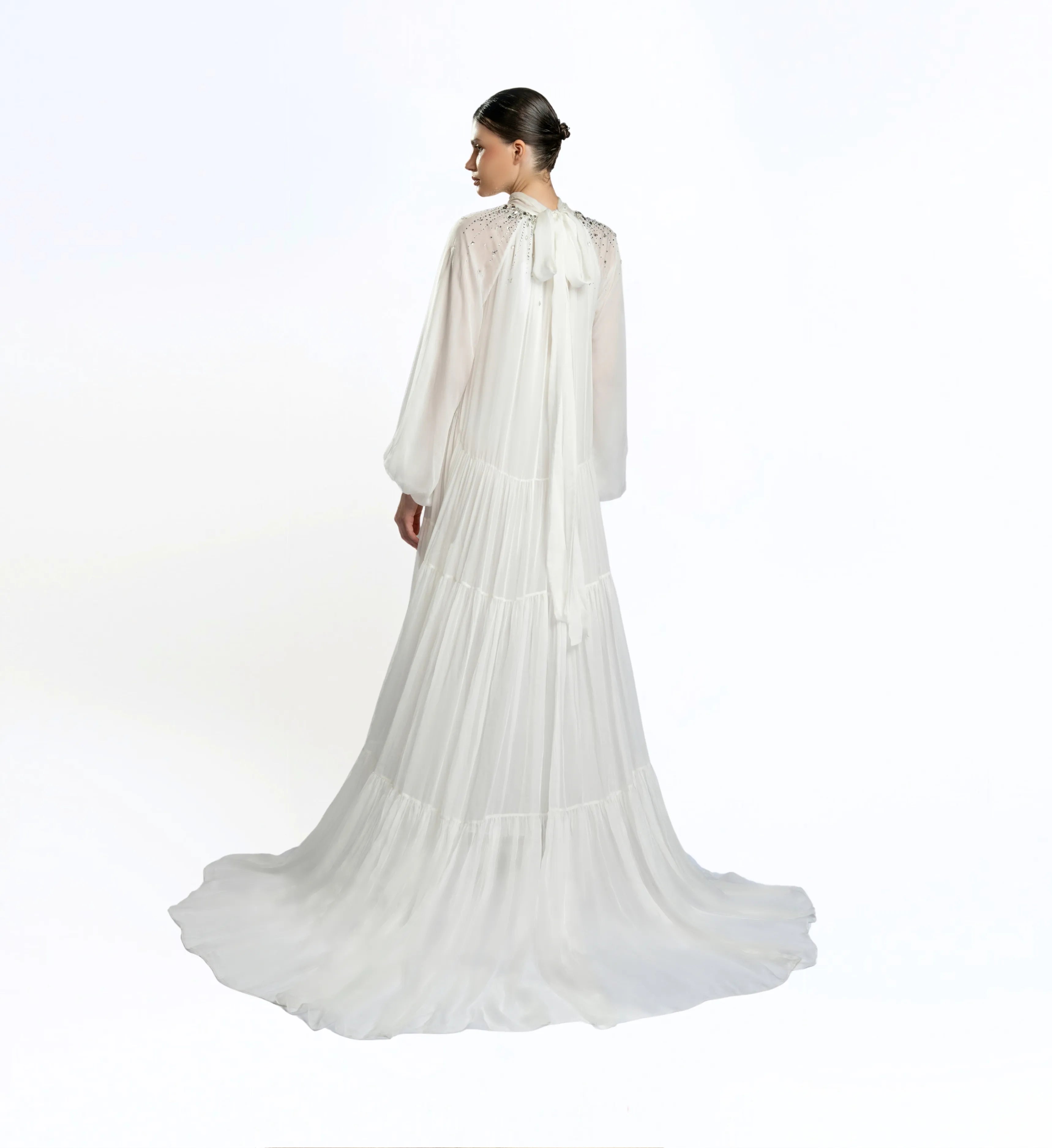 Shirred Tent Dress – White
