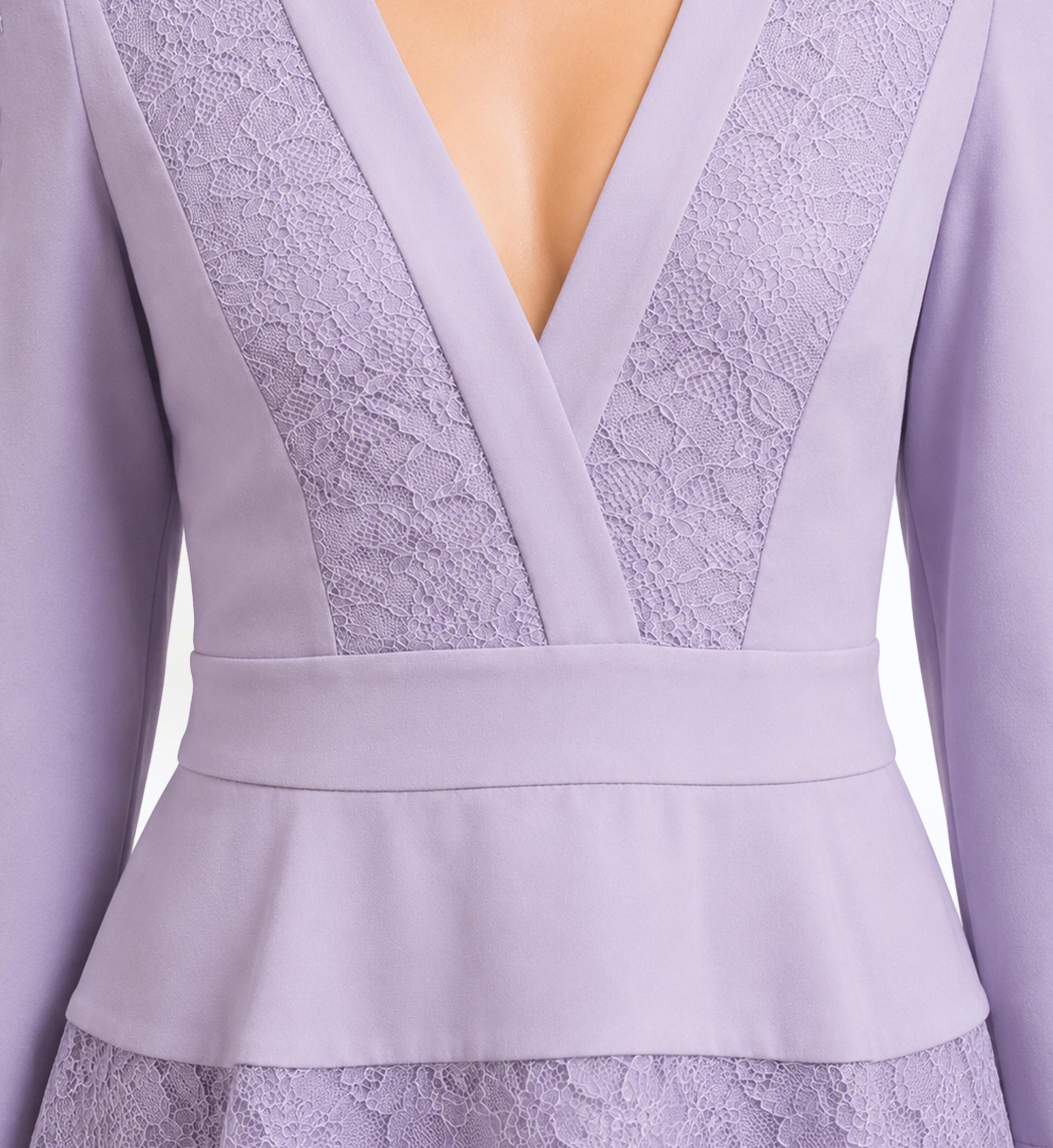 Crepe V-Neckline Mini Dress