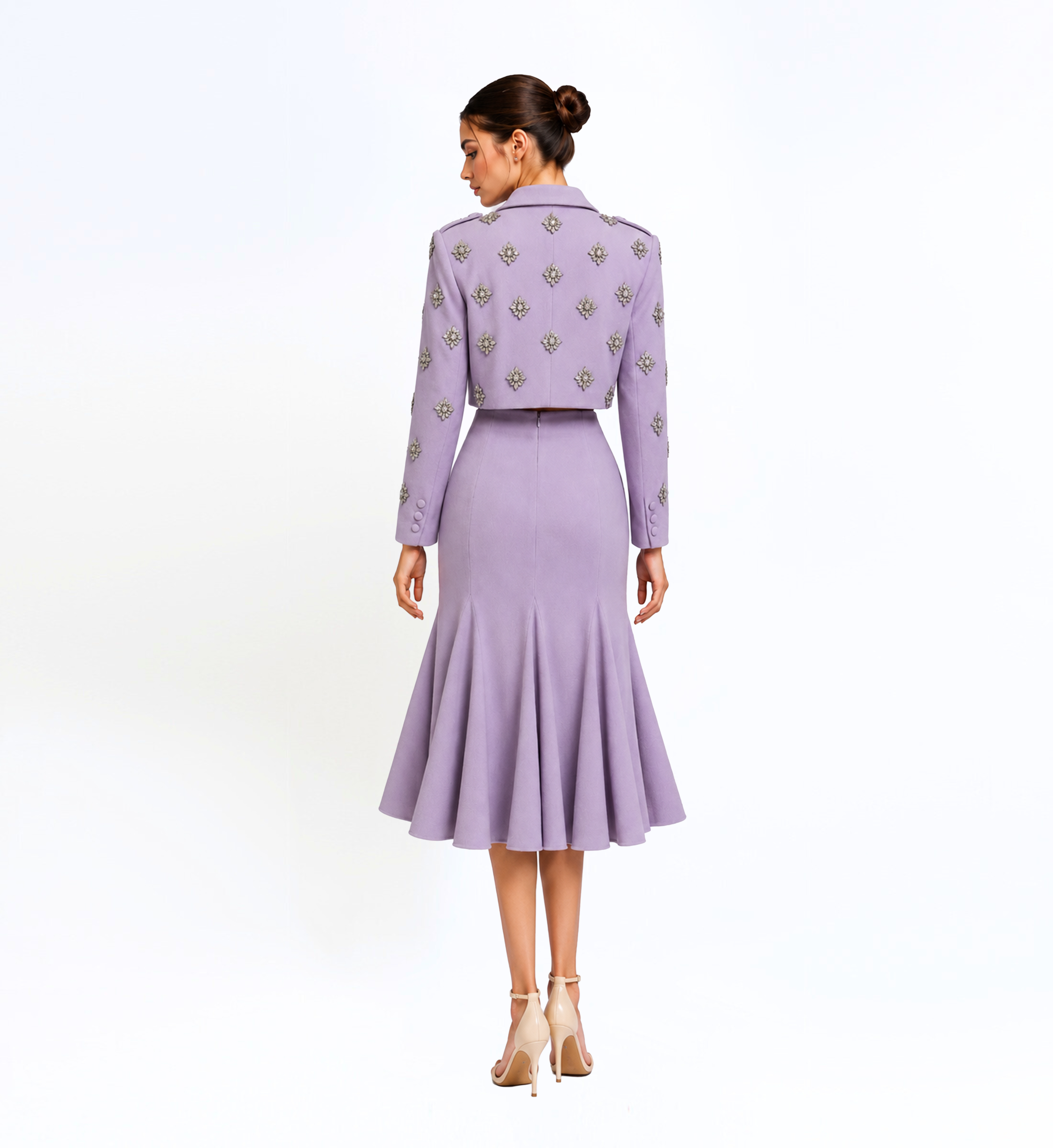 Cropped Blazer And Skirt Set