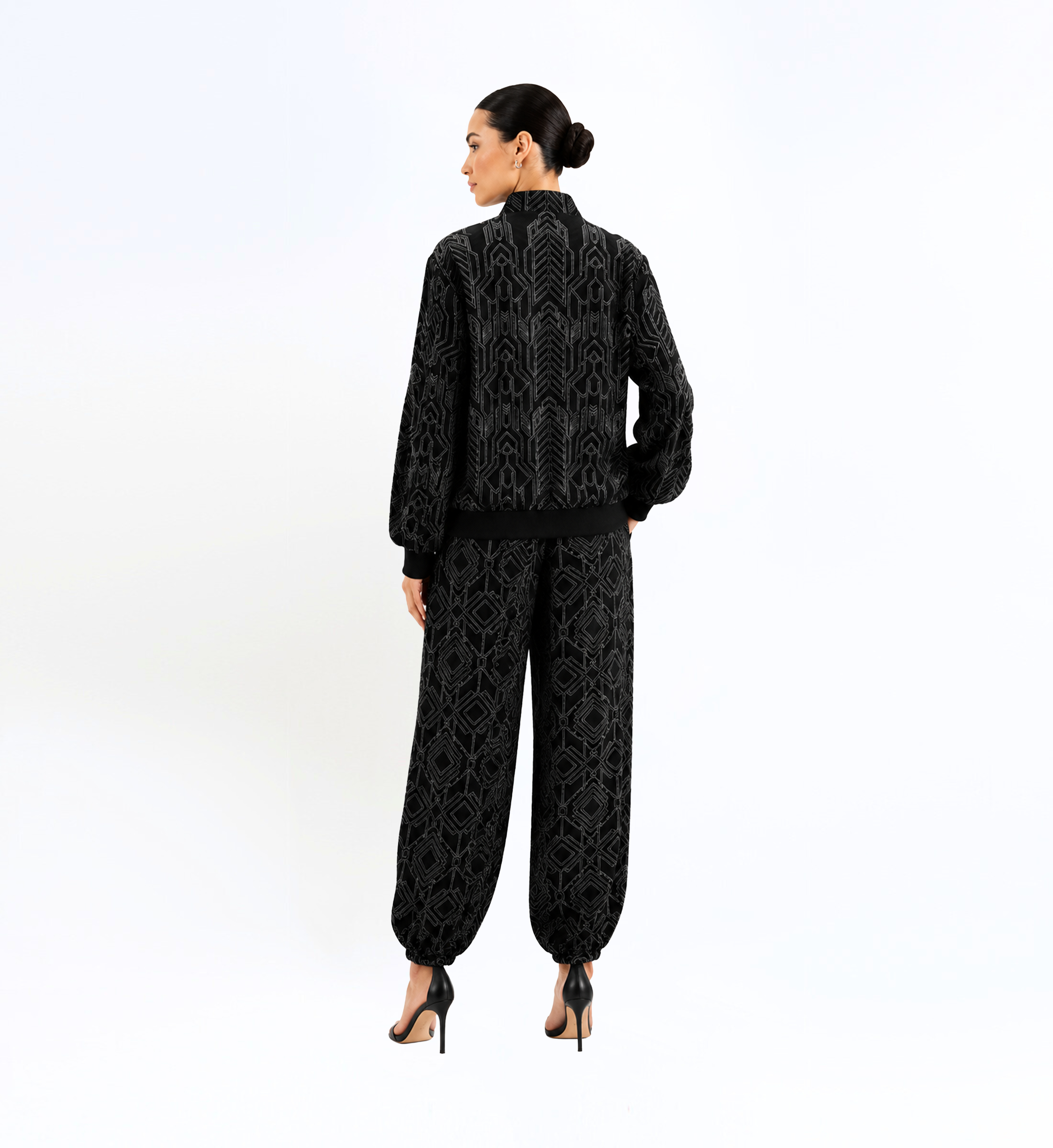 Crepe Embroidered Top And Pants Set