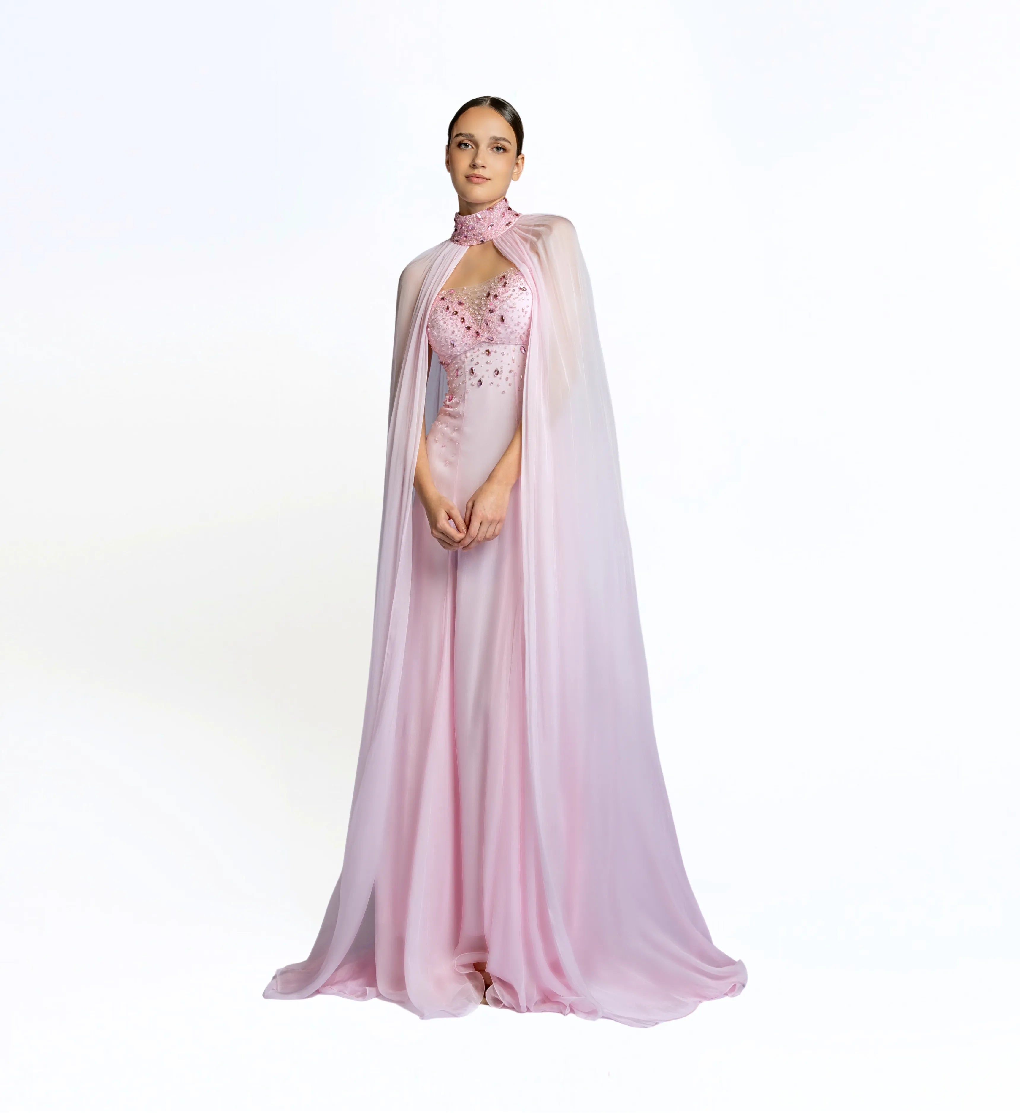 Embroidered Gored Dress – Cradle Pink