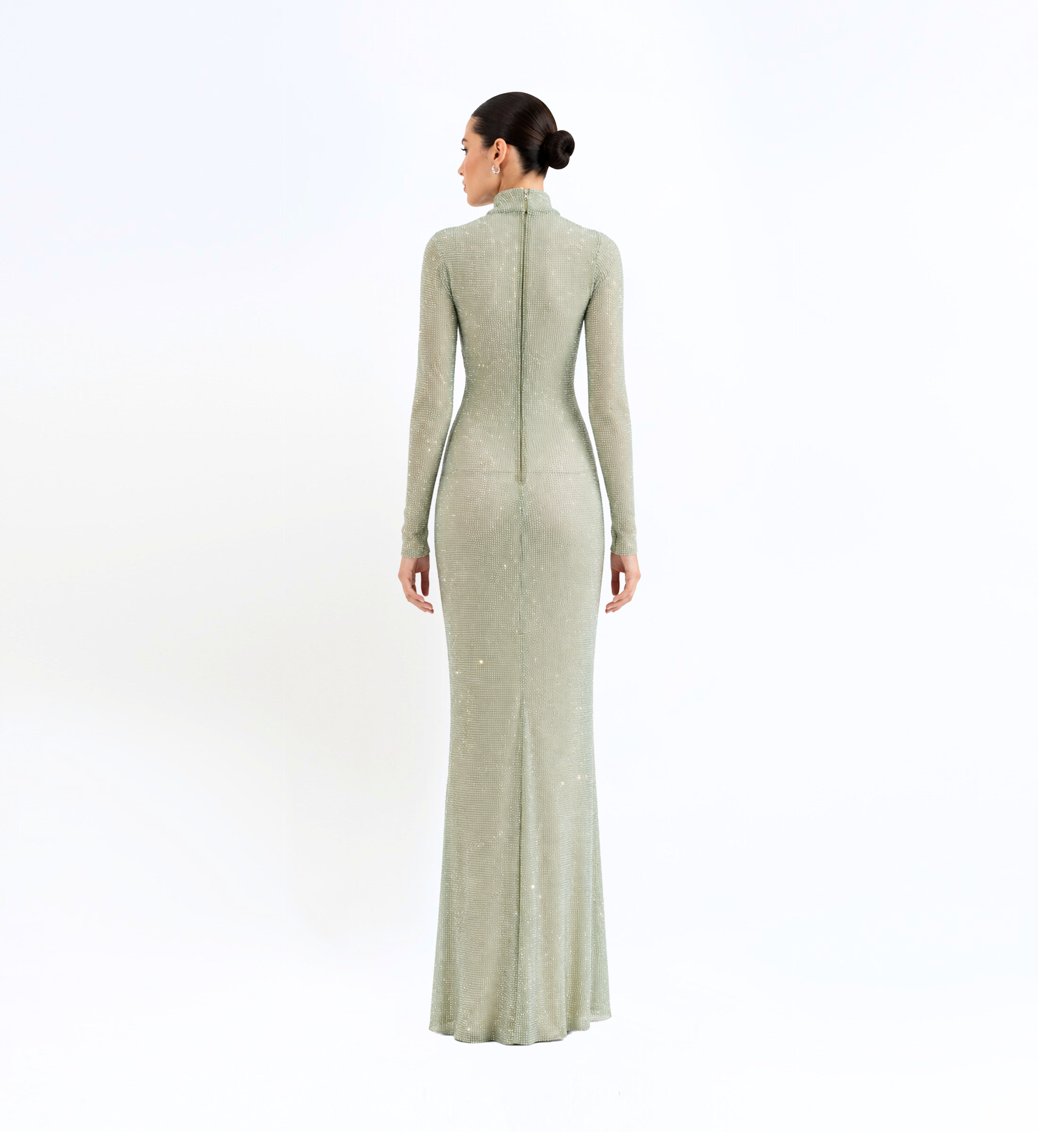 Beaded Tulle Long Dress
