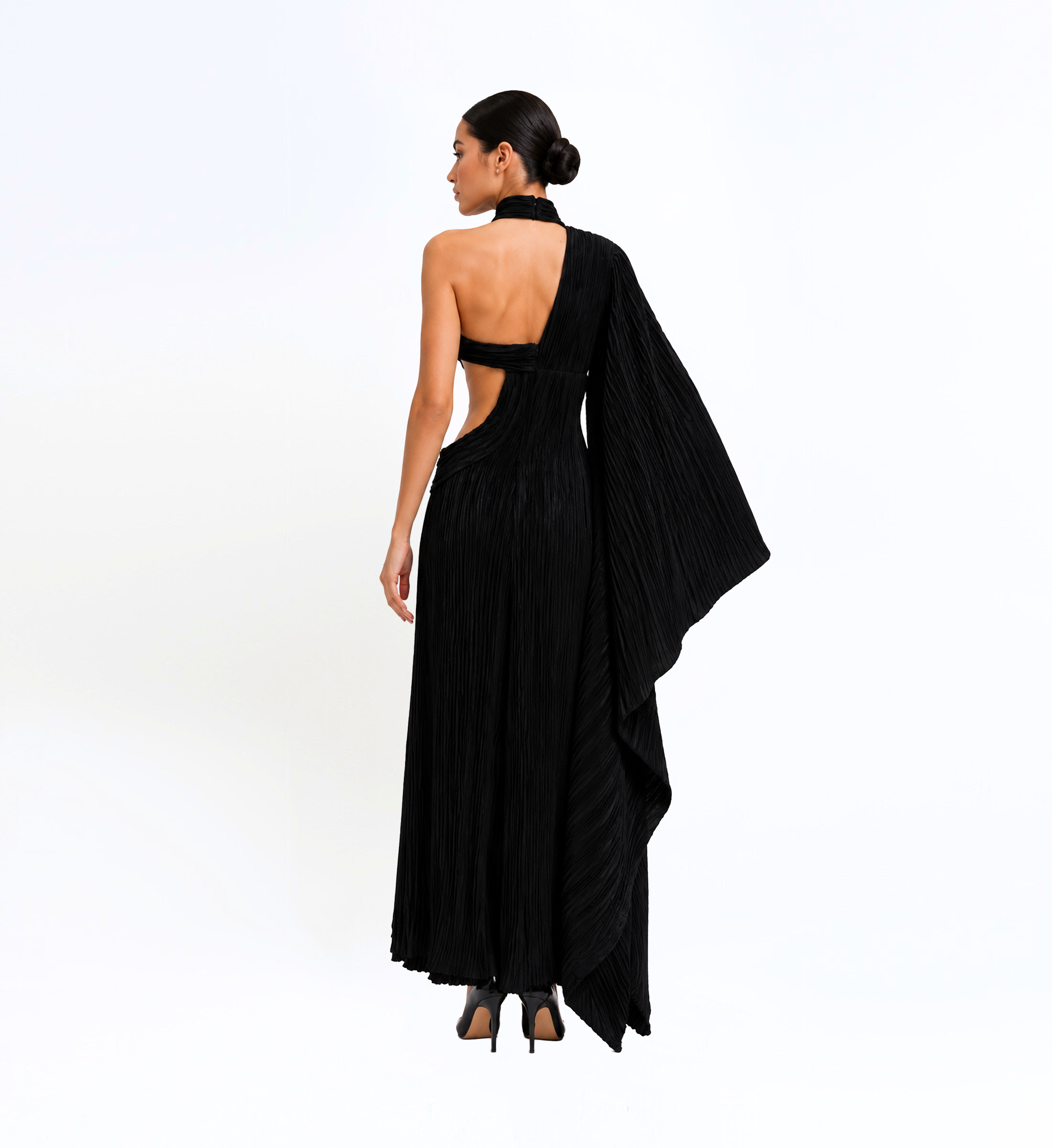 Pleated Satin Jumpsuit