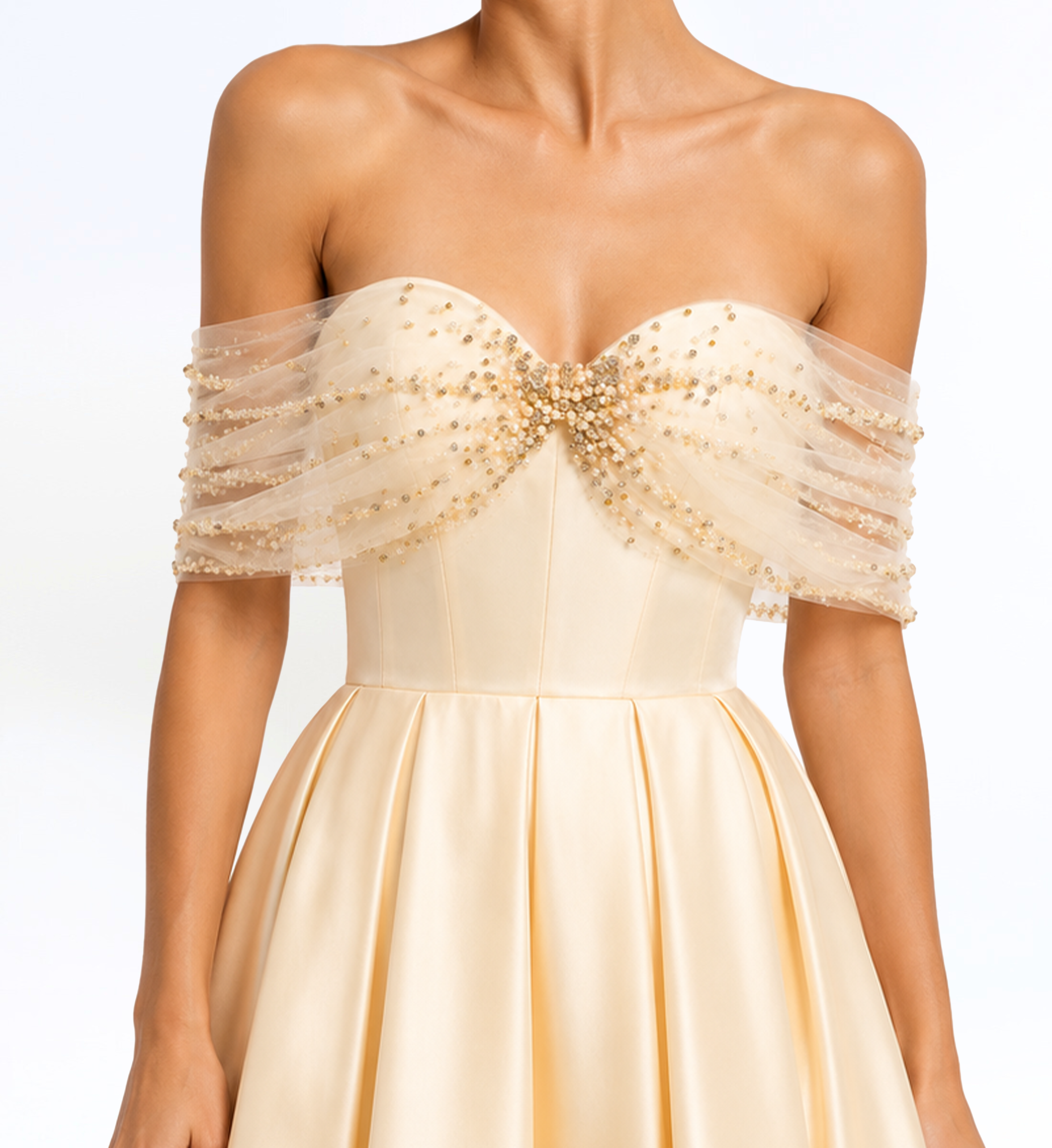 Embroidered Off-Shoulder Midi Dress