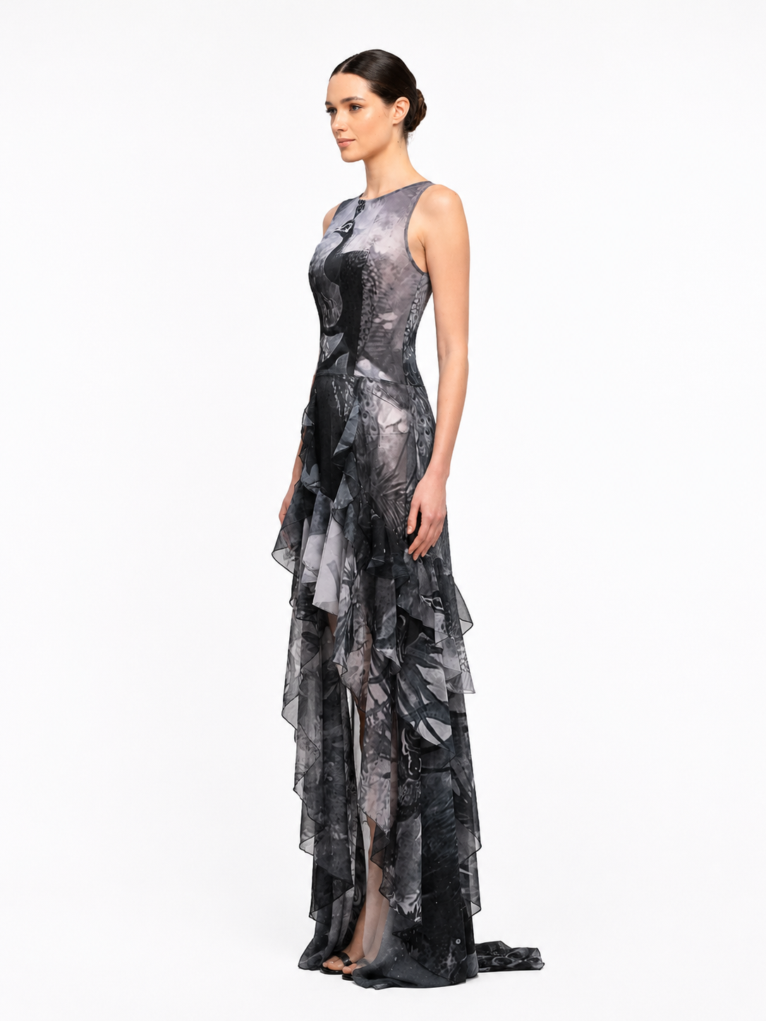 Ruffle Skirt High-Low Dress