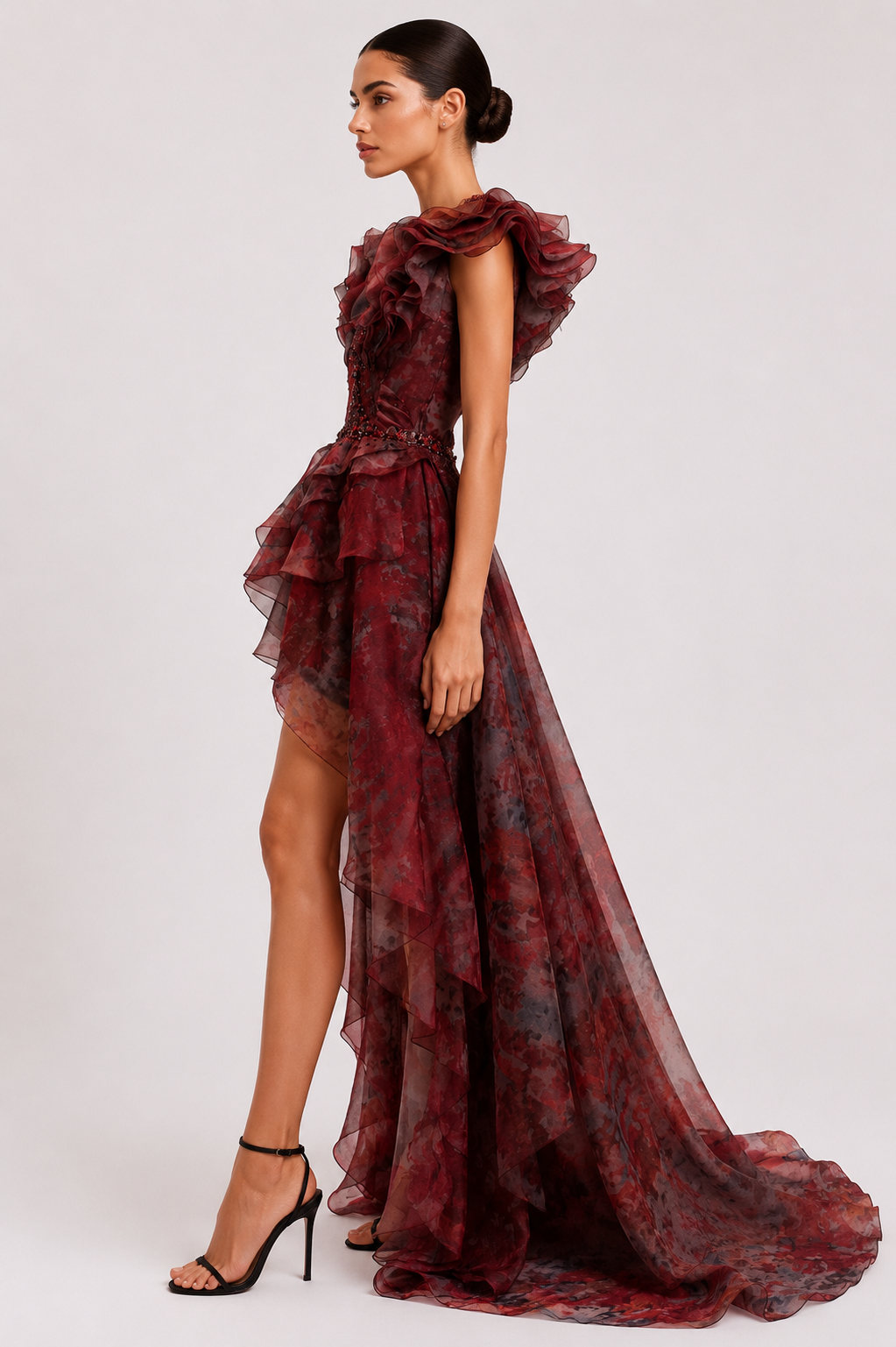 Ruffle High-Low Dress