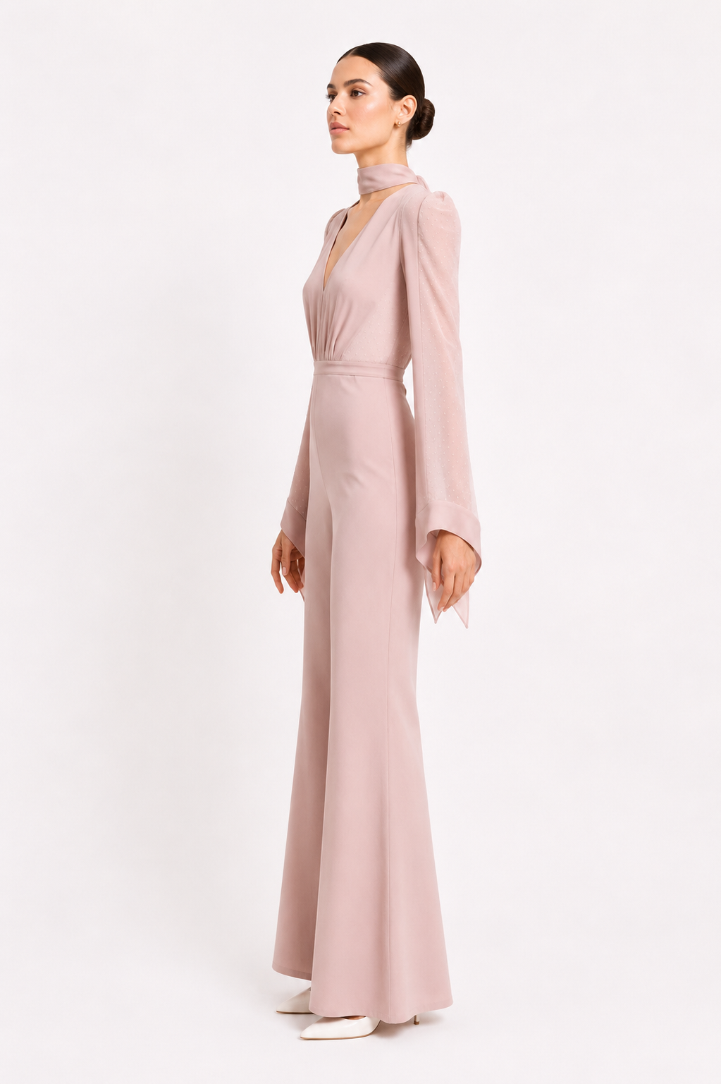 Crepe Longsleeve Jumpsuit