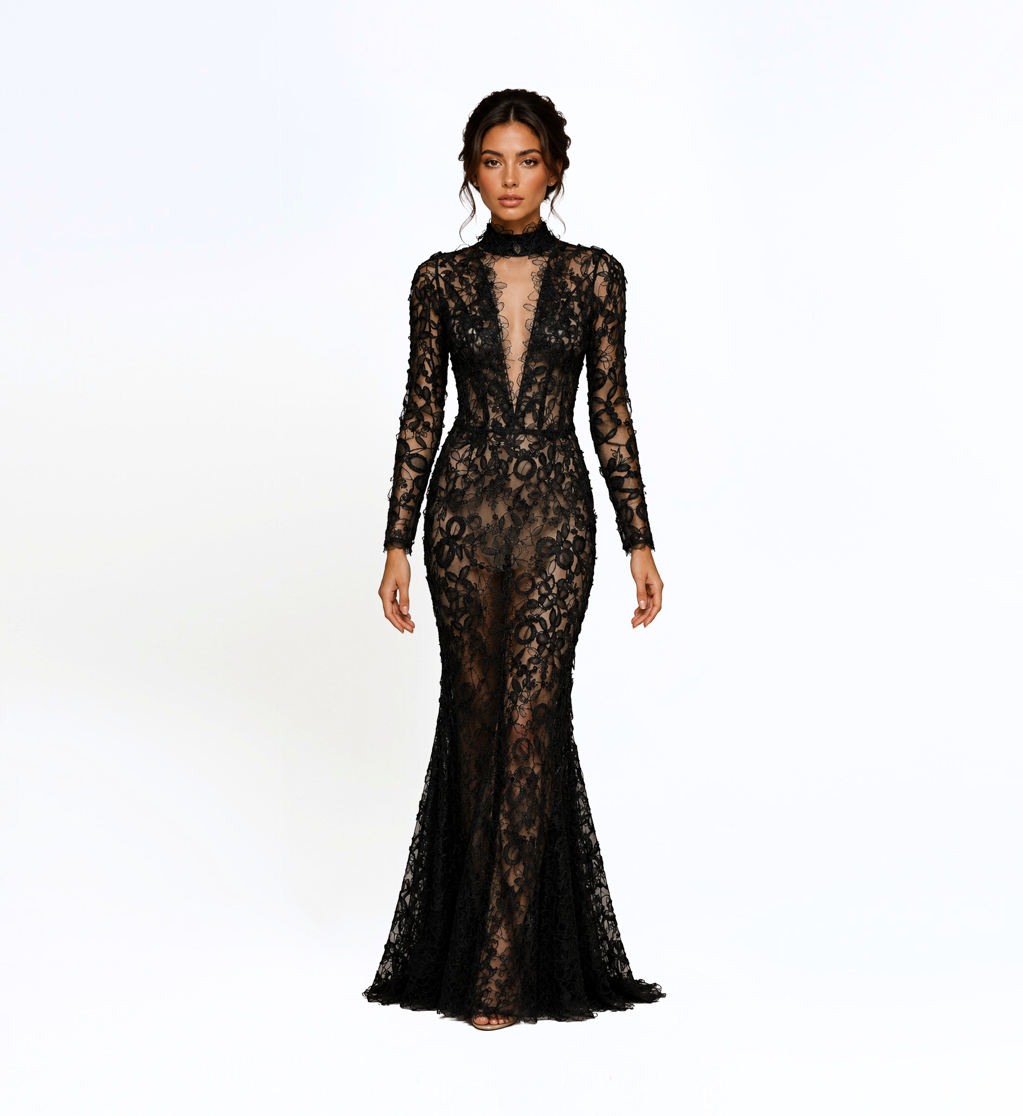 Thread Embroidered Long Dress